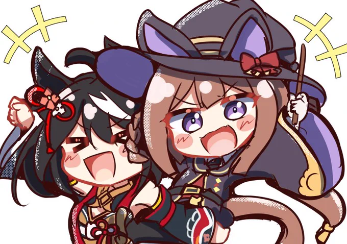 シャドウバン対策で今後はSDメインでこっちは上げていきます。とりあえずスイープとキタサンの絵です。あとでアイコンにします 