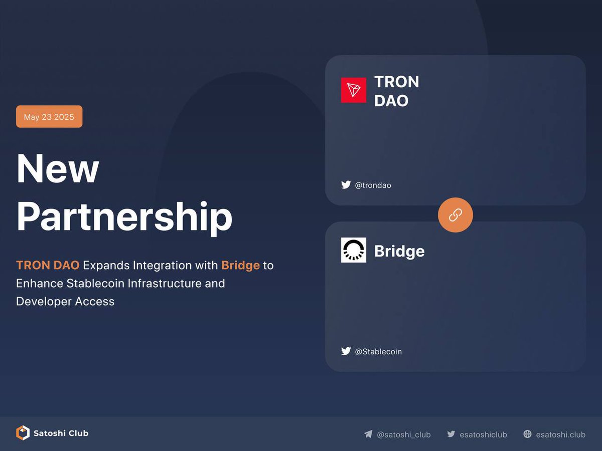 vibequeen01's tweet photo. TRON and Bridge (by Stripe) Deepen Stablecoin Integration.
.......................................................................
@trondao has expanded its collaboration with Bridge, a Stripe company, unlocking new layers of utility for stablecoins on the TRON network.

The latest integration features:
➡️ Seamless fiat on/off-ramps
➡️ Memoless wallets for simplified user experience
➡️ Native USDT.trx deposit infrastructure for faster, direct transactions

This move reinforces TRON’s growing role in real-world crypto payments, enhancing accessibility and functionality for developers and users alike.

@Justinsuntron 

#TRON #Stablecoins