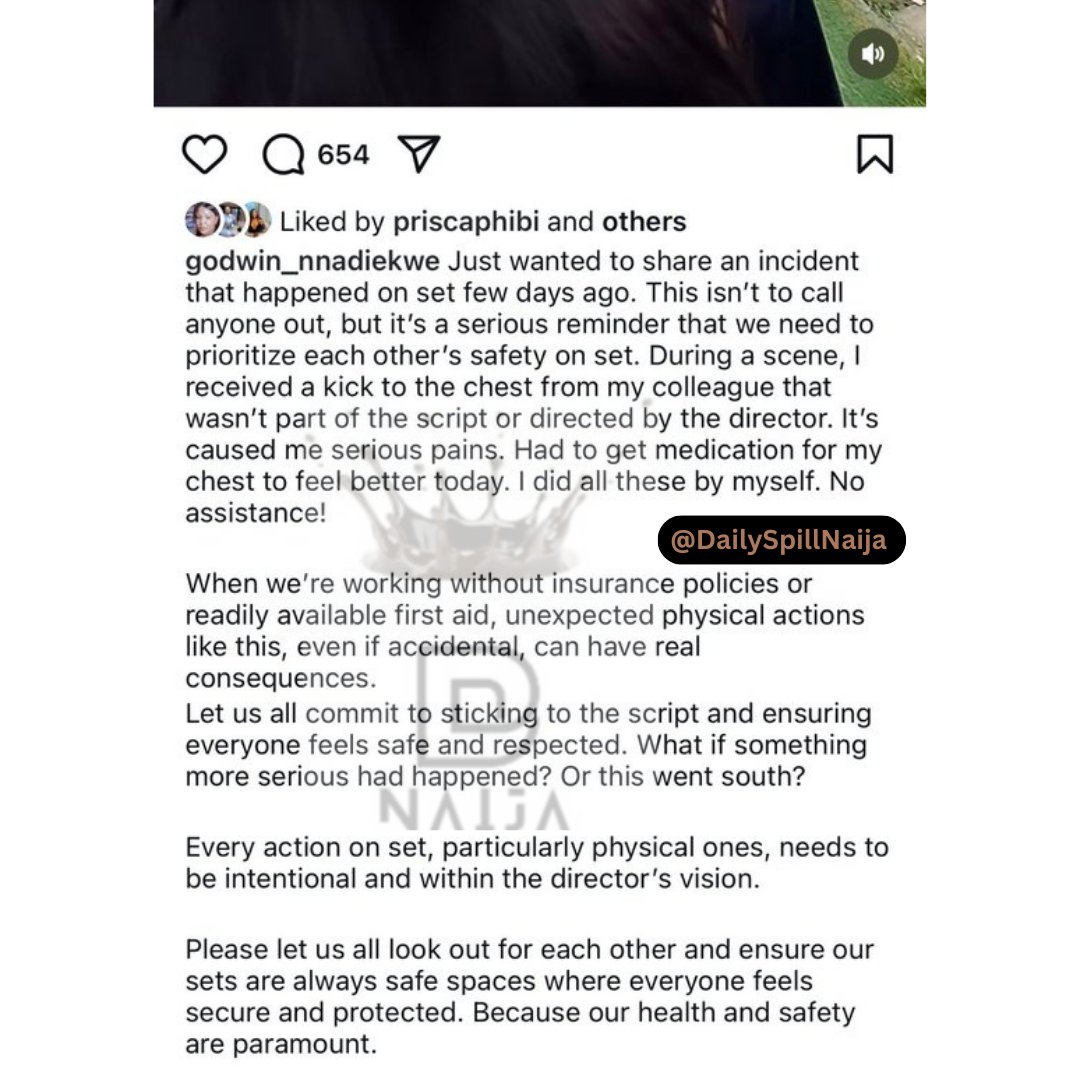DailySpillNaija's tweet photo. Actor Godwin Nnadiekwe cries out after he was kicked in the chest during a movie shoot by his colleague Zubby Michael.

He was hospitalized afterwards due to internal bleeding. https://t.co/qroP8FdVvw