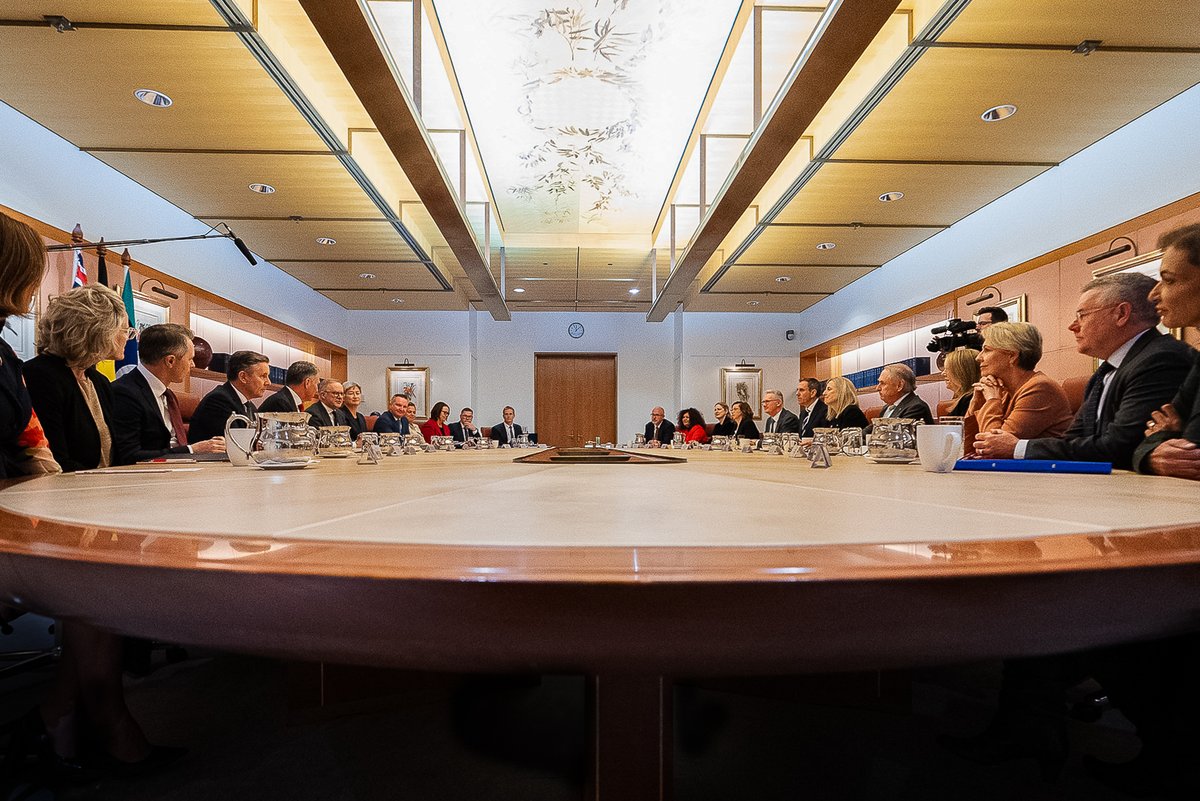Jim Chalmers MP (@jechalmers) on Twitter photo First Cabinet meeting of the second Albanese Labor Government. 
We're getting on with delivering more housing, free TAFE, cheaper childcare and strengthening Medicare to build Australia's future. #auspol First Cabinet meeting of the second Albanese Labor Government. 
We're getting on with delivering more housing, free TAFE, cheaper childcare and strengthening Medicare to build Australia's future. #auspol
