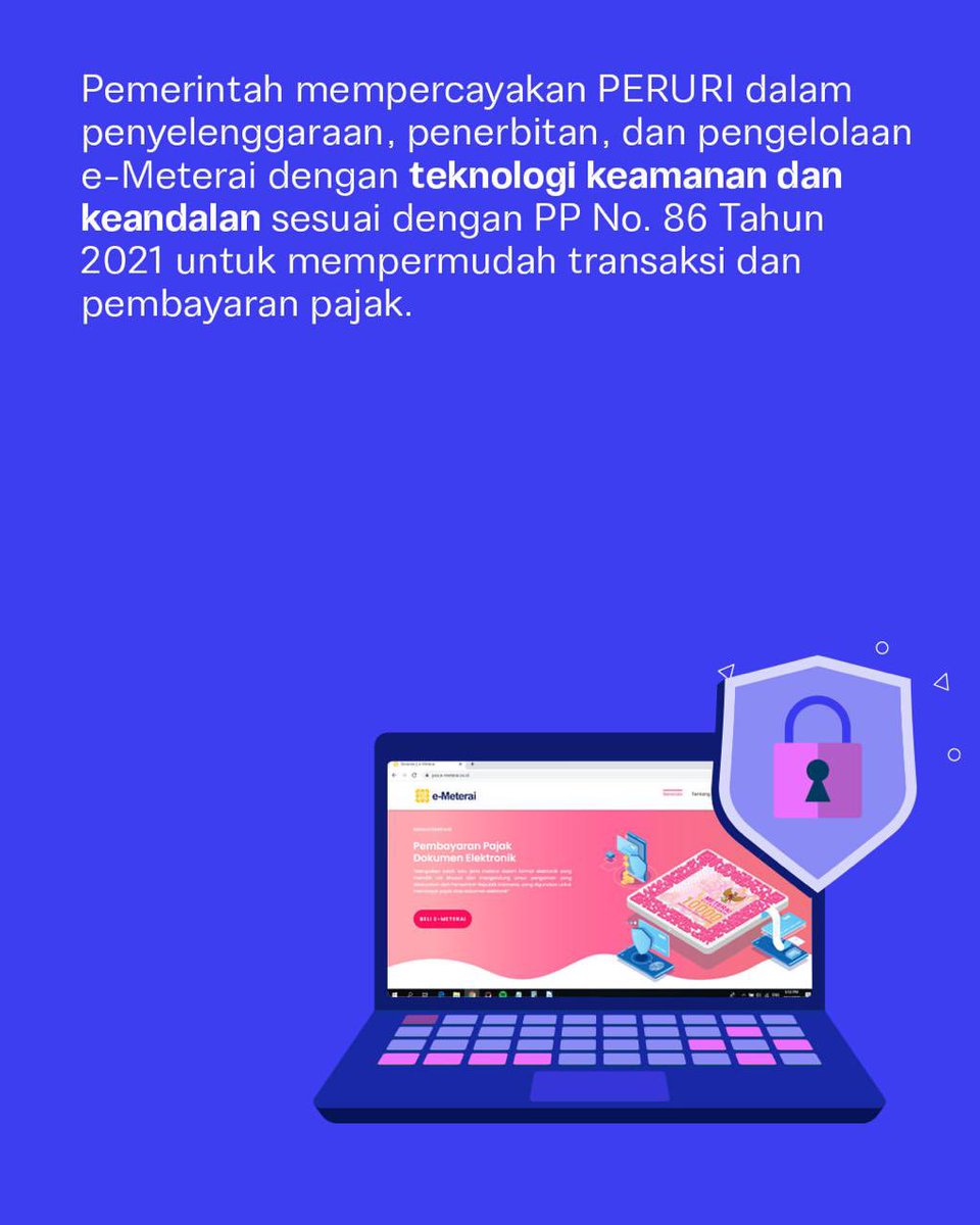 riereyey's tweet photo. e-Meterai dari PERURI hadir sebagai solusi resmi dan aman untuk memudahkan pembayaran pajak atas dokumen dan sah secara hukum.
#PerusahaanTeknologiHighSecurity #InnovationforASovereignFuture #KemajuanBerdaulat #InovasiKeamananTinggi #PeruriGovTechIndonesia #TrusteeOfSovereignty https://t.co/3blZDwTUye