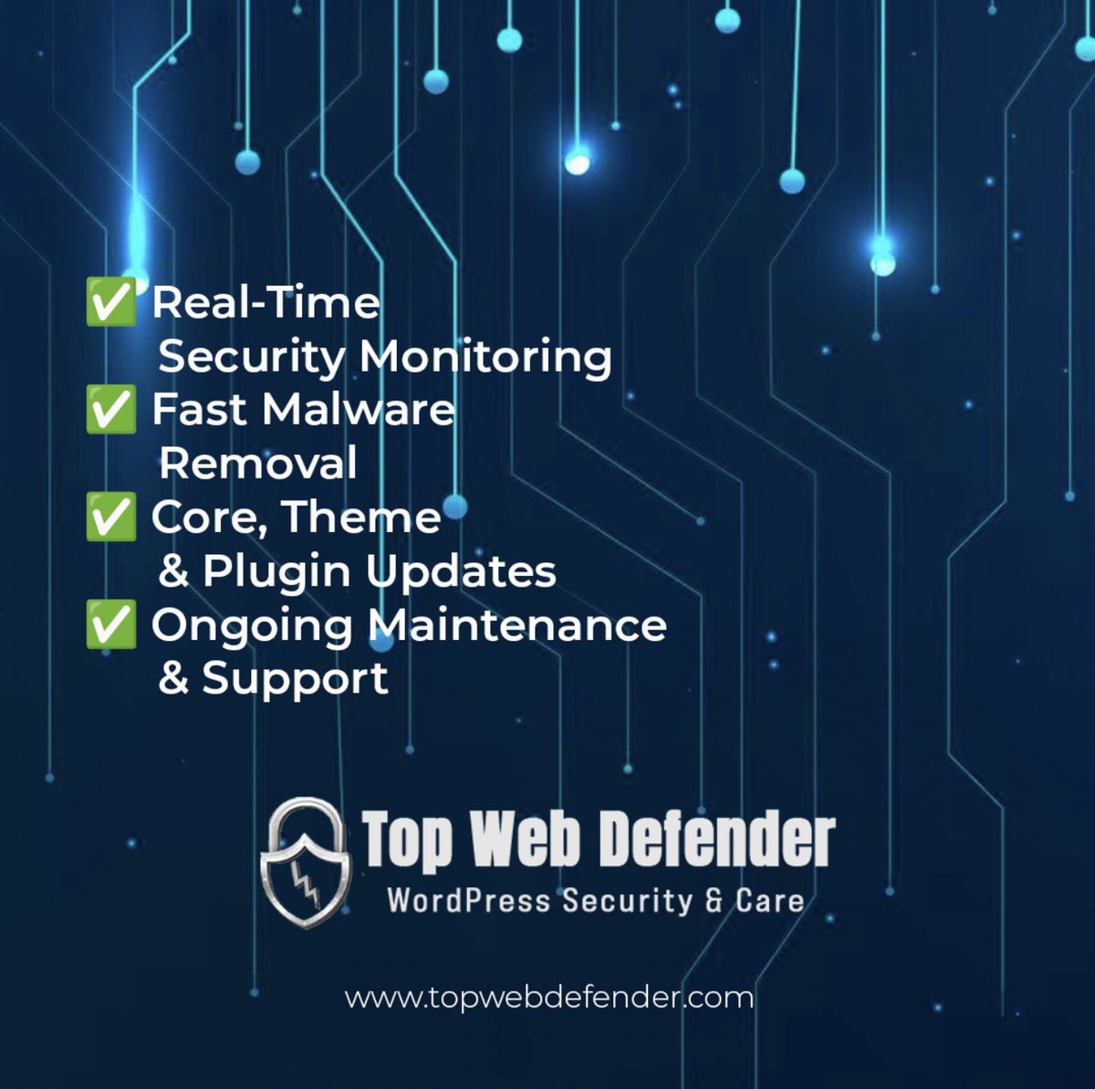 aurisonea's tweet image. We don’t just protect websites — we protect your peace of mind.
Your WordPress site is too valuable to leave exposed.
From malware threats to unexpected downtime, we’ve got your back — 24/7.
📲 Start today → topwebdefender.com
#TopWebDefender #WordPressSecurity #Website
