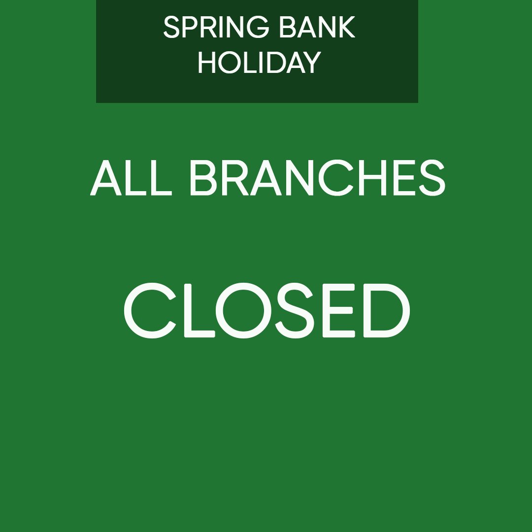 All our branches are closed today, normal hours resume tomorrow.