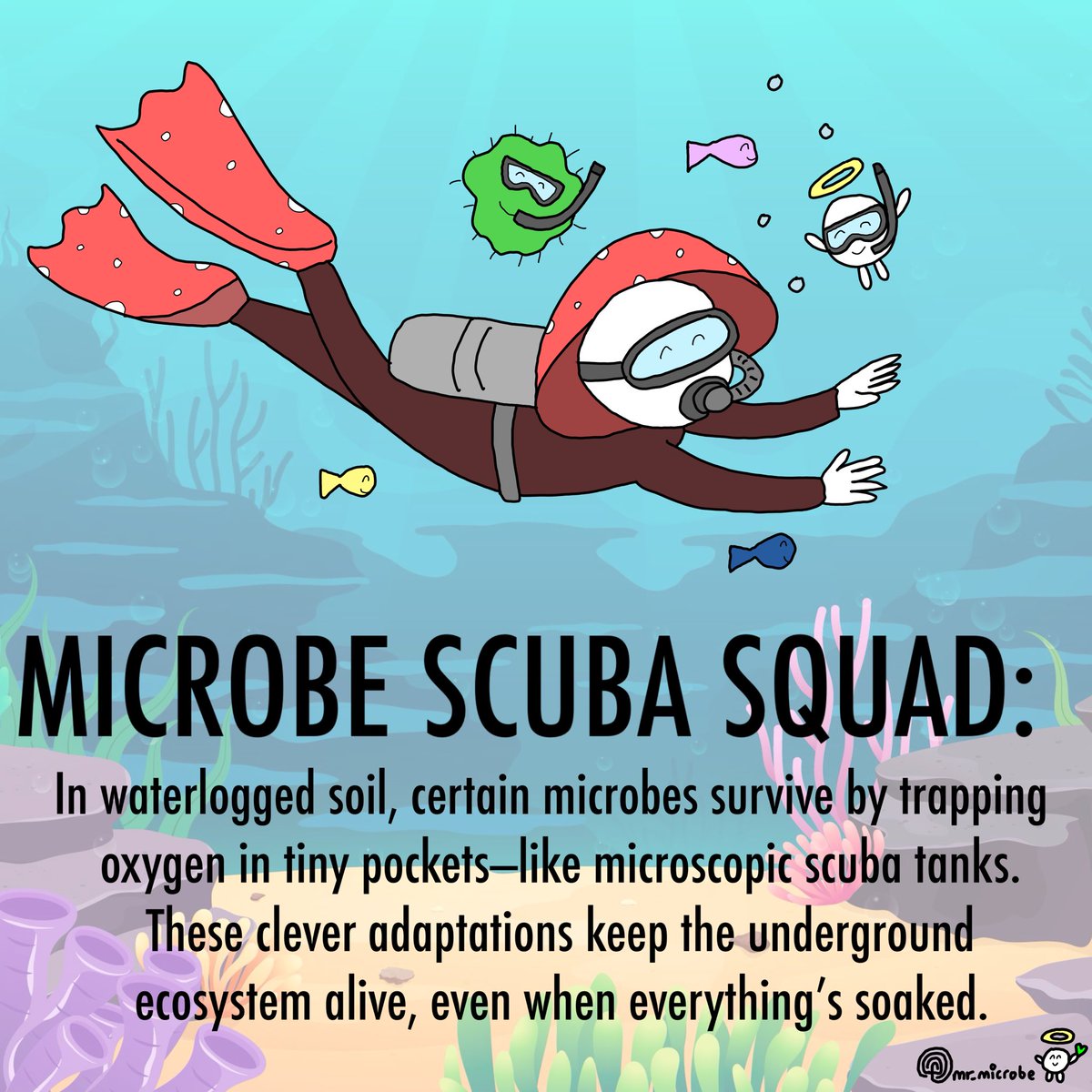 mrmicrobe44's tweet photo. Daily art challenge day #866, microbial scuba squad 🤿🌊🍄
#koreannaturalfarming #naturalfarming #farming #farm #plants #seeds #planting #soil #microbes #microorganisms #nature #microorganism #regenerativeagriculture #regenerativefarming #childrensbooks #nfts #nftart #art #nft https://t.co/ppRYbr9gkY