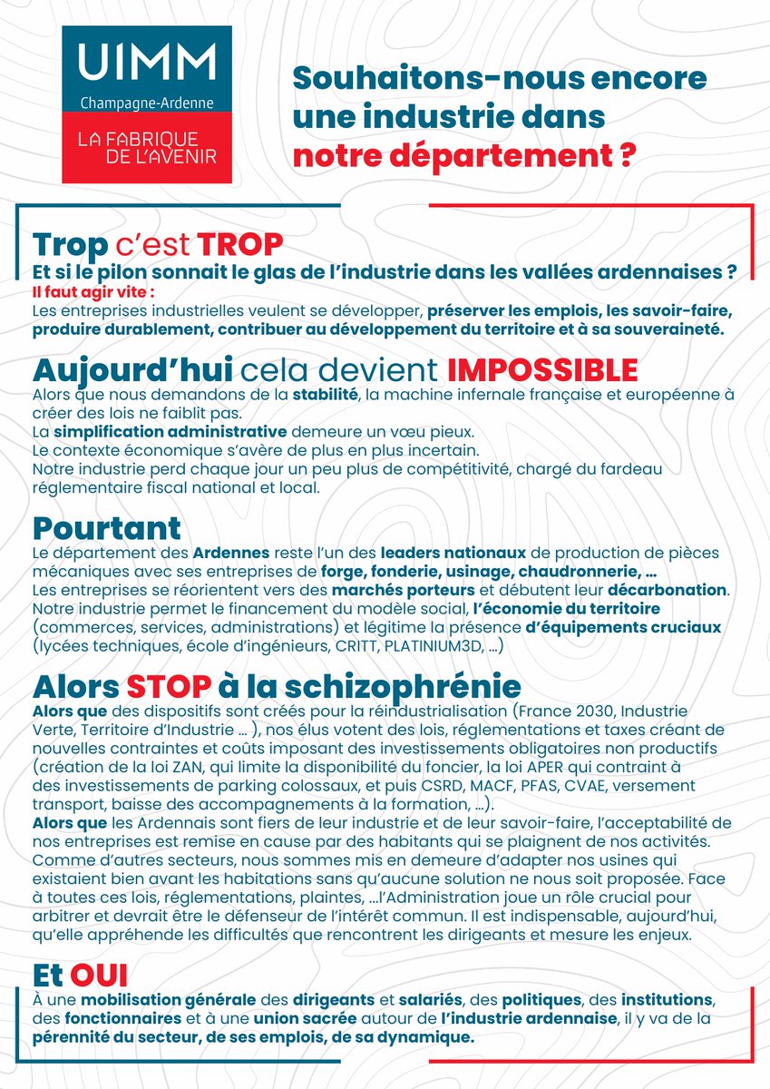 UIMM Champagne-Ardenne (@uimmca) on Twitter photo L'<a href="/uimmca/">UIMM Champagne-Ardenne</a> alerte aujourd'hui l'opinion dans <a href="/lardennais_/">L'Ardennais</a> sur la situation de l'#industrie L'<a href="/uimmca/">UIMM Champagne-Ardenne</a> alerte aujourd'hui l'opinion dans <a href="/lardennais_/">L'Ardennais</a> sur la situation de l'#industrie