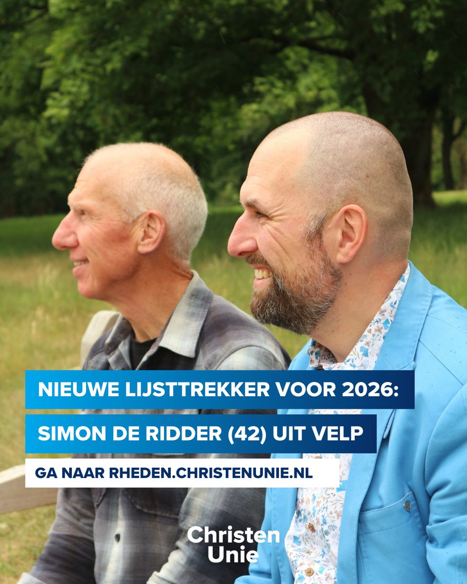 CURheden's tweet image. Het bestuur van ChristenUnie Rheden e.o. maakt bekend Simon de Ridder uit Velp kandidaat te stellen als lijsttrekker voor de volgende gemeenteraadsverkiezingen op 18 maart 2026. Lees verder ➡️ rheden.christenunie.nl/k/n26891/news/… #Rheden #GR2026