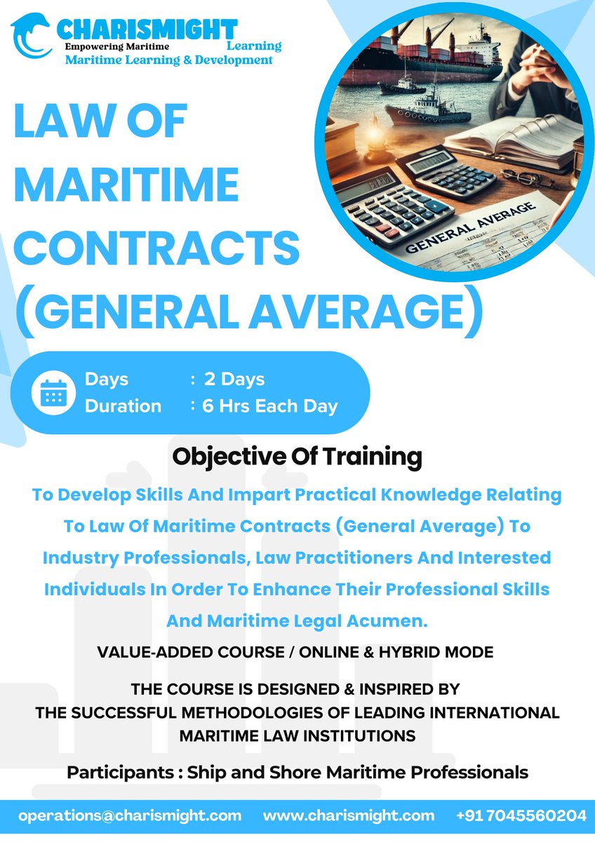 charismight's tweet photo. 🌊 Law That Balances Losses!
When cargo is jettisoned to save the ship, the law of General Average ensures fair cost-sharing.
Today's session decoded this vital maritime principle that anchors trust at sea. ⚖️
#MaritimeLaw #GeneralAverage #SeaLawSimplified #ShippingContracts https://t.co/ku5P6C6n26