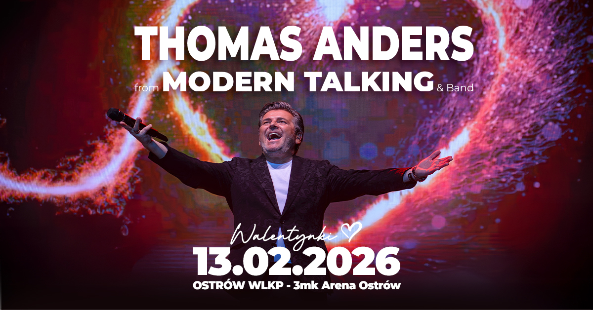 Legenda muzyki pop, Thomas Anders, wystąpi na żywo w 3mk ARENA OSTRÓW z okazji 40-lecia zespołu Modern Talking!

📅 13 lutego 2026
📍 3mk Arena Ostrów
Więcej: arenaostrow.pl/wydarzenia/tho…