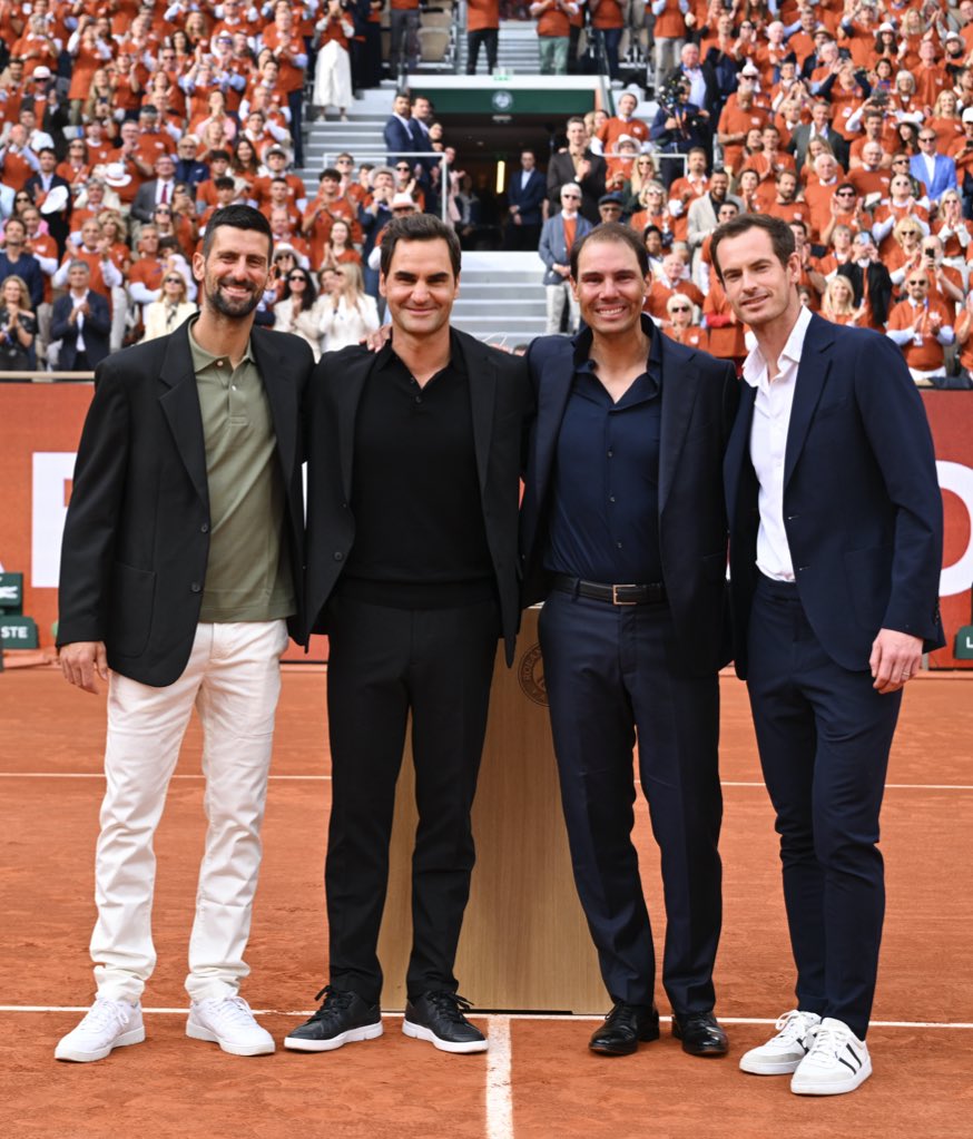 Rafa Nadal (@rafaelnadal) on Twitter photo Thank you guys. From the bottom of my heart ๐
๐๐ป <a href="/rogerfederer/">Roger Federer</a> <a href="/DjokerNole/">Novak Djokovic</a> <a href="/andy_murray/">Andy Murray</a> Thank you guys. From the bottom of my heart ๐
๐๐ป <a href="/rogerfederer/">Roger Federer</a> <a href="/DjokerNole/">Novak Djokovic</a> <a href="/andy_murray/">Andy Murray</a>