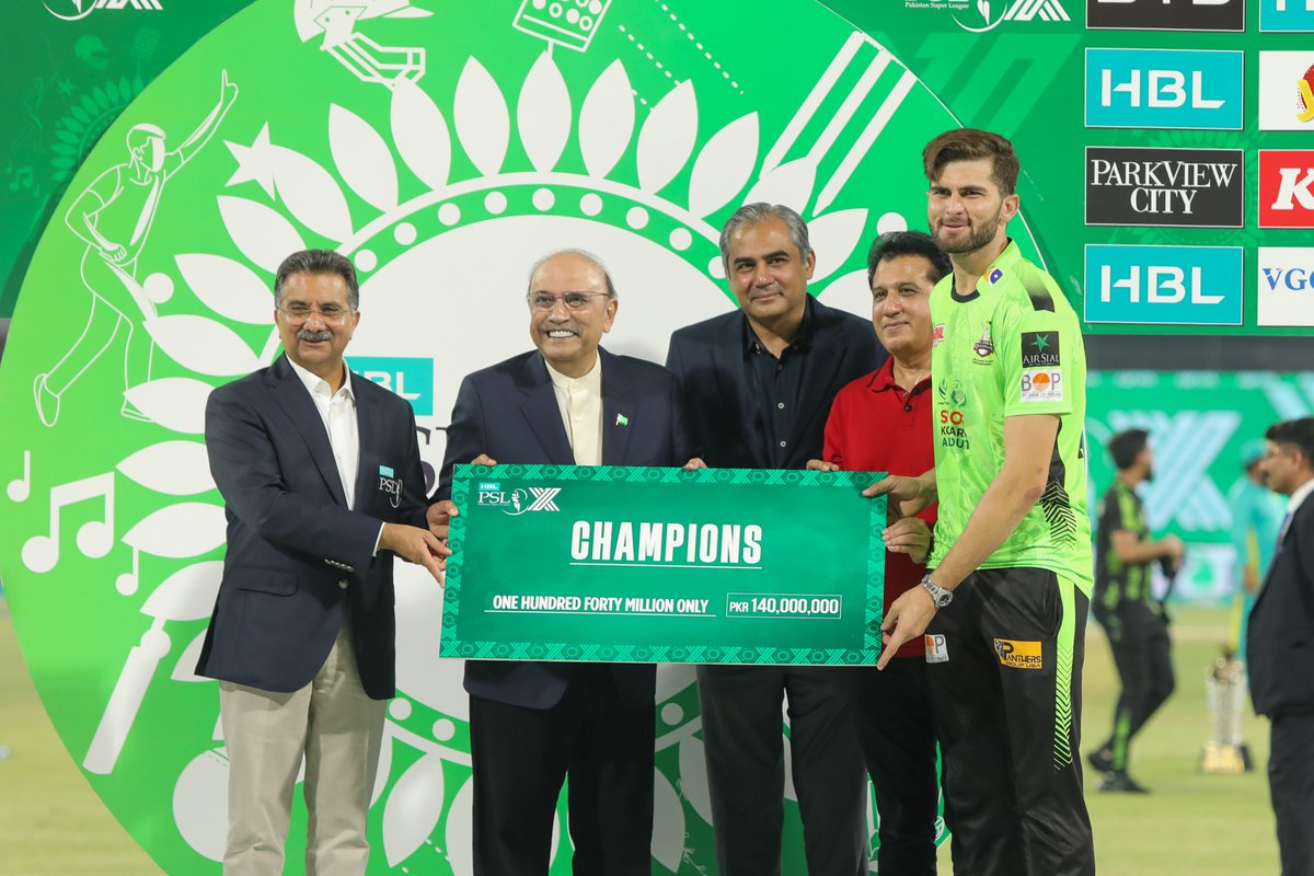PakistanSuperLeague (@thepslt20) on Twitter photo .<a href="/lahoreqalandars/">Lahore Qalandars</a> received their prestigious award from the President of Pakistan <a href="/AAliZardari/">AsifAliZardari</a> & Chairman Pakistan Cricket Board <a href="/MohsinnaqviC42/">Mohsin Naqvi</a> 🙌
#HBLPSLX | #ApnaXHai | #QGvLQ .<a href="/lahoreqalandars/">Lahore Qalandars</a> received their prestigious award from the President of Pakistan <a href="/AAliZardari/">AsifAliZardari</a> & Chairman Pakistan Cricket Board <a href="/MohsinnaqviC42/">Mohsin Naqvi</a> 🙌
#HBLPSLX | #ApnaXHai | #QGvLQ