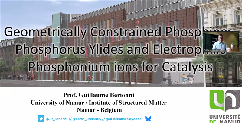 Elzbieta Regulska (@regulskaela) on Twitter photo Prof. Berionni <a href="/Dr_Berionni/">G. Berionni Group University of Namur</a> from <a href="/UNamur/">UNamur</a> shared his outstanding work on “Geometrically Constrained Phosphines, Phosphorus Ylides & Electrophilic Phosphonium ions for Catalysis” Great to have him with us at #SWPC2025! #PhosphorusChemistry #catalysis #Organometallic <a href="/PhosChemSpain/">PhosChemSpain</a> Prof. Berionni <a href="/Dr_Berionni/">G. Berionni Group University of Namur</a> from <a href="/UNamur/">UNamur</a> shared his outstanding work on “Geometrically Constrained Phosphines, Phosphorus Ylides & Electrophilic Phosphonium ions for Catalysis” Great to have him with us at #SWPC2025! #PhosphorusChemistry #catalysis #Organometallic <a href="/PhosChemSpain/">PhosChemSpain</a>