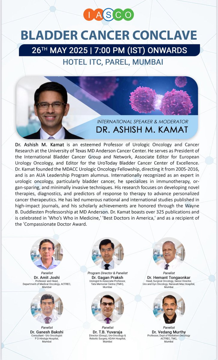 Ashish M. Kamat, MD, MBBS (@urodocash) on Twitter photo Looking forward to meaningful exchanges with fellow experts as we tackle key issues in bladder cancer in India 🇮🇳
<a href="/drgaganprakash/">gaganprakash</a> <a href="/VedangMurthy/">Vedang Murthy</a> <a href="/IBCG_BladderCA/">IBCG</a> #BladderCancer Looking forward to meaningful exchanges with fellow experts as we tackle key issues in bladder cancer in India 🇮🇳
<a href="/drgaganprakash/">gaganprakash</a> <a href="/VedangMurthy/">Vedang Murthy</a> <a href="/IBCG_BladderCA/">IBCG</a> #BladderCancer