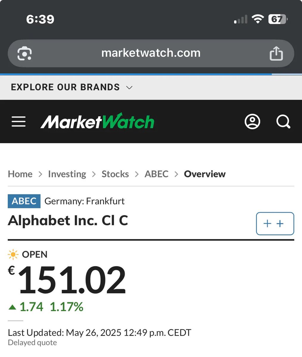 Evilinkmachine's tweet photo. $GOOG $GOOGL $GGLL Up 1.17% in Frankfurt. $TQQQ $QQQ https://t.co/i0O53ZrOiQ