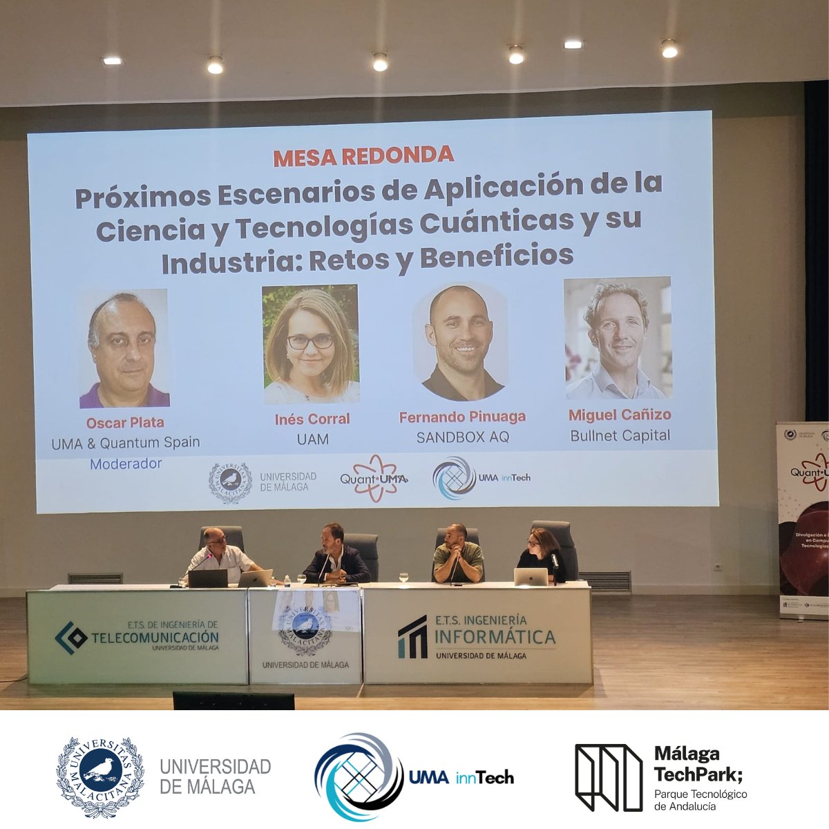 UMA innTech (@umainntech) on Twitter photo ⚛️Concluimos #AñoCuánticoUMA con una mesa redonda sobre el futuro de las tecnologías cuánticas: retos, beneficios e impacto industrial, con: Óscar Plata (<a href="/QuantumSpain_ES/">Quantum Spain</a> & <a href="/InfoUMA/">Universidad de Málaga</a>); Inés Corral (<a href="/UAM_Madrid/">UAM Autónoma Madrid</a>); Fernando Pinuaga (<a href="/SandboxAQ/">SandboxAQ</a>) y Miguel del Cañizo (<a href="/bullnetcapital/">Bullnet Capital</a>) ⚛️Concluimos #AñoCuánticoUMA con una mesa redonda sobre el futuro de las tecnologías cuánticas: retos, beneficios e impacto industrial, con: Óscar Plata (<a href="/QuantumSpain_ES/">Quantum Spain</a> & <a href="/InfoUMA/">Universidad de Málaga</a>); Inés Corral (<a href="/UAM_Madrid/">UAM Autónoma Madrid</a>); Fernando Pinuaga (<a href="/SandboxAQ/">SandboxAQ</a>) y Miguel del Cañizo (<a href="/bullnetcapital/">Bullnet Capital</a>)