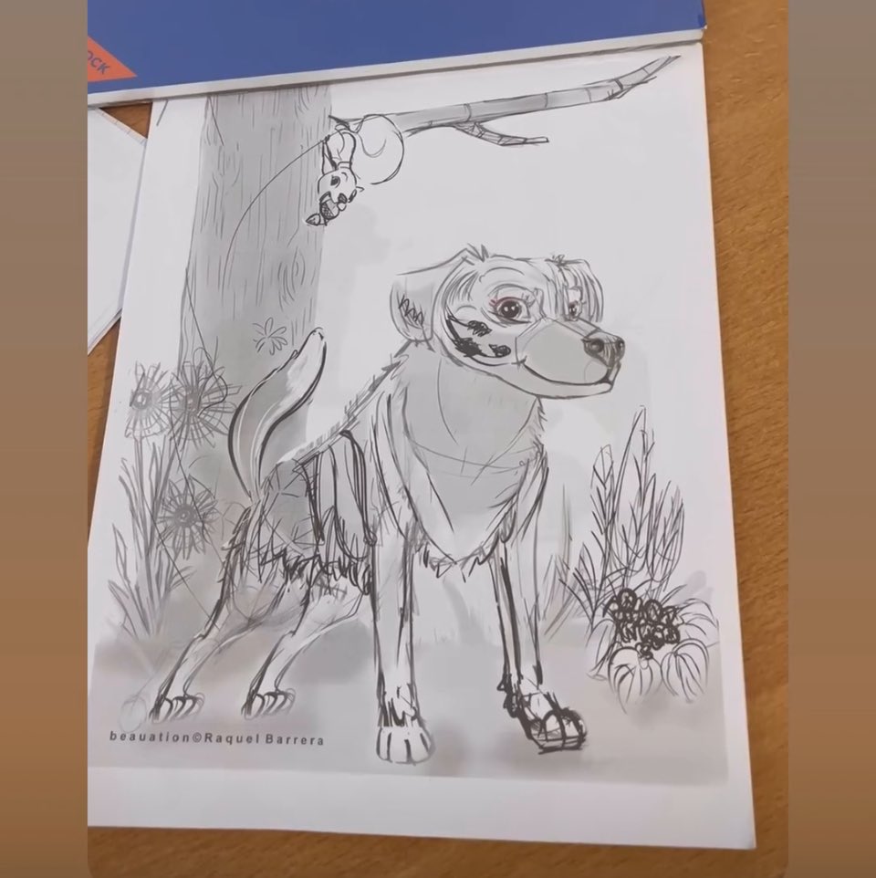 ‘Her coat was beautiful, a fact that everyone fawned over her about - a brindle coat like the hyenas of the African plains.” … Buttons, Super Dog by David Payne <a href="/TelinArtho/">David Payne</a> 
Illustration WIP by Raquel Barrera

#wip #childrensbookillustration #illustration #dogillustration
