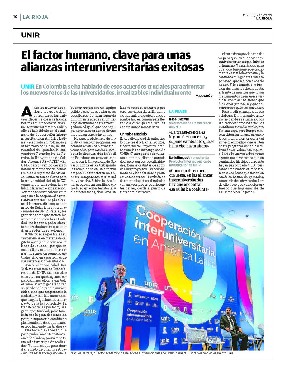 Departamento Prensa UNIR (@prensaunir) on Twitter photo Diario LA RIOJA <a href="/lariojacom/">lariojacom</a> se hace eco del Seminario 'Cooperación Interuniversitaria en América Latina' organizado por <a href="/UNIRuniversidad/">Universidad Internacional de La Rioja (UNIR)</a> <a href="/Uniquindio/">Uniquindío</a> <a href="/UTPereira/">UTP</a> <a href="/udecaldas/">Universidad Caldas</a> <a href="/ascunoficial/">ASCUN</a> <a href="/SUECol_oficial/">@SueColombiaoficial</a> y <a href="/AcietOficial/">ACIET</a> en #Colombia.
➡️larioja.com/la-rioja/facto…
cc <a href="/HerreraGomez66/">Manuel Herrera Gomez</a> Diario LA RIOJA <a href="/lariojacom/">lariojacom</a> se hace eco del Seminario 'Cooperación Interuniversitaria en América Latina' organizado por <a href="/UNIRuniversidad/">Universidad Internacional de La Rioja (UNIR)</a> <a href="/Uniquindio/">Uniquindío</a> <a href="/UTPereira/">UTP</a> <a href="/udecaldas/">Universidad Caldas</a> <a href="/ascunoficial/">ASCUN</a> <a href="/SUECol_oficial/">@SueColombiaoficial</a> y <a href="/AcietOficial/">ACIET</a> en #Colombia.
➡️larioja.com/la-rioja/facto…
cc <a href="/HerreraGomez66/">Manuel Herrera Gomez</a>