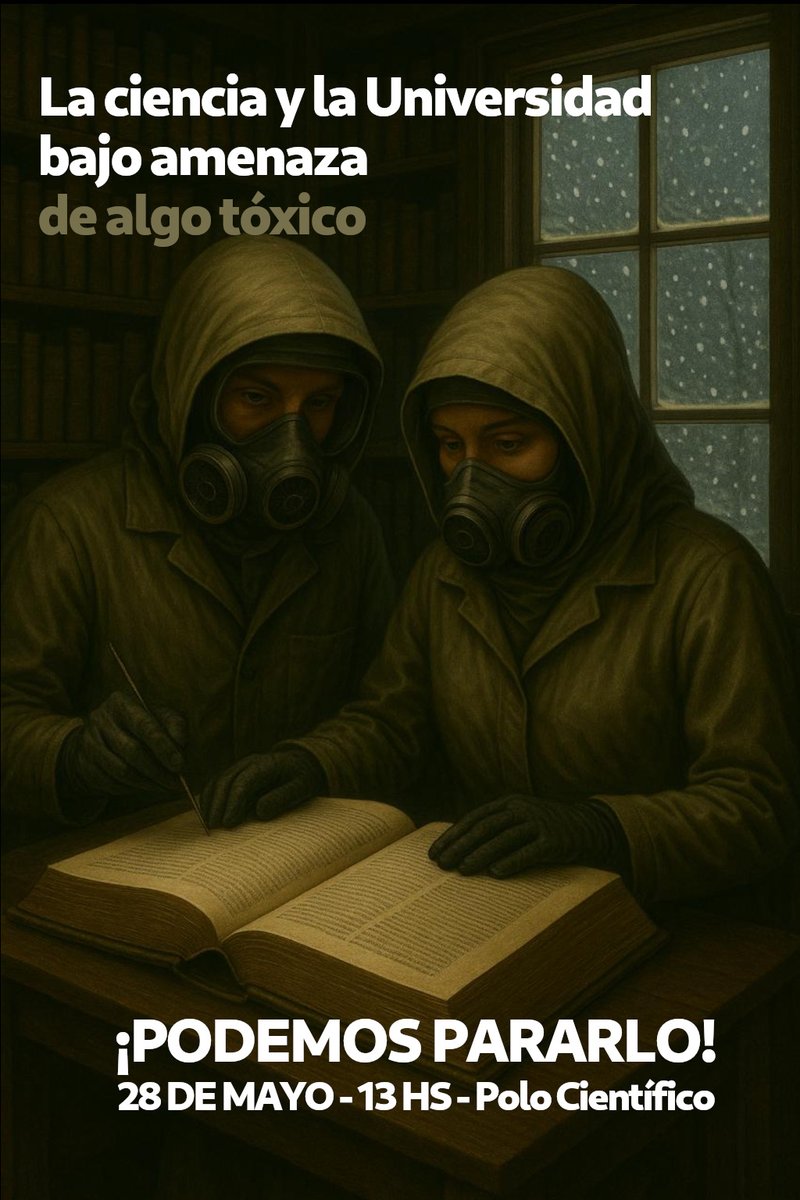 RAICYT (@raicyt_ar) on Twitter photo Este miércoles 28 de mayo!
El gobierno nacional está provocando la peor fuga de recursos humanos altamente calificados desde el retorno de la democracia.
Podemos parar este #cientificidio
<a href="/DarioGenua/">Darío Genua</a> Este miércoles 28 de mayo!
El gobierno nacional está provocando la peor fuga de recursos humanos altamente calificados desde el retorno de la democracia.
Podemos parar este #cientificidio
<a href="/DarioGenua/">Darío Genua</a>