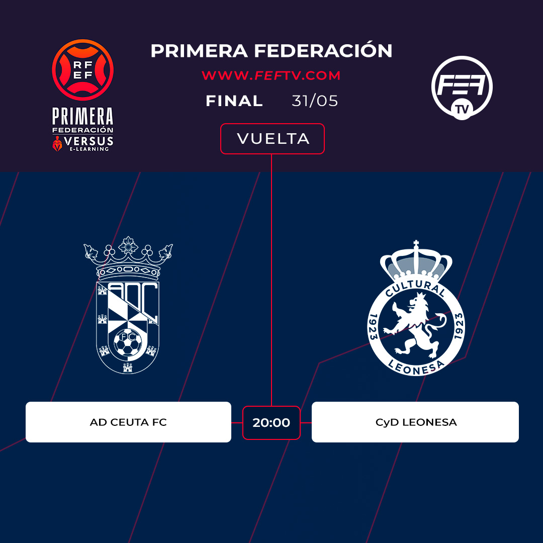 fef_tv's tweet photo. @Primera_RFEF
FINAL - VUELTA
31 de mayo
@ADCeuta_FC vs @CyDLeonesa
En directo y a la carta en FEF TV, la televisión del Fútbol Español Federado.
Suscríbete https://t.co/rq9sQ306Jf
#primerafederacion #primerarfef #feftv https://t.co/O5Sc7OrUNM