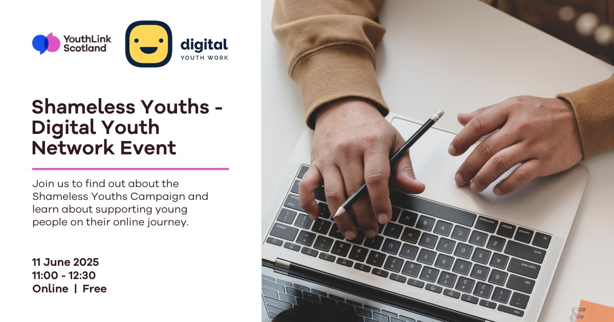 🚨 New workshop🚨 Shameless Youths - A Digital Youth Network Event

Join us for this free online session about how young people experience being online,  and learn how to support them and help keep them safe.
📅 11 June
🕚 11:00 - 12:30

Sign up now ➡️ bit.ly/43vm6jS
