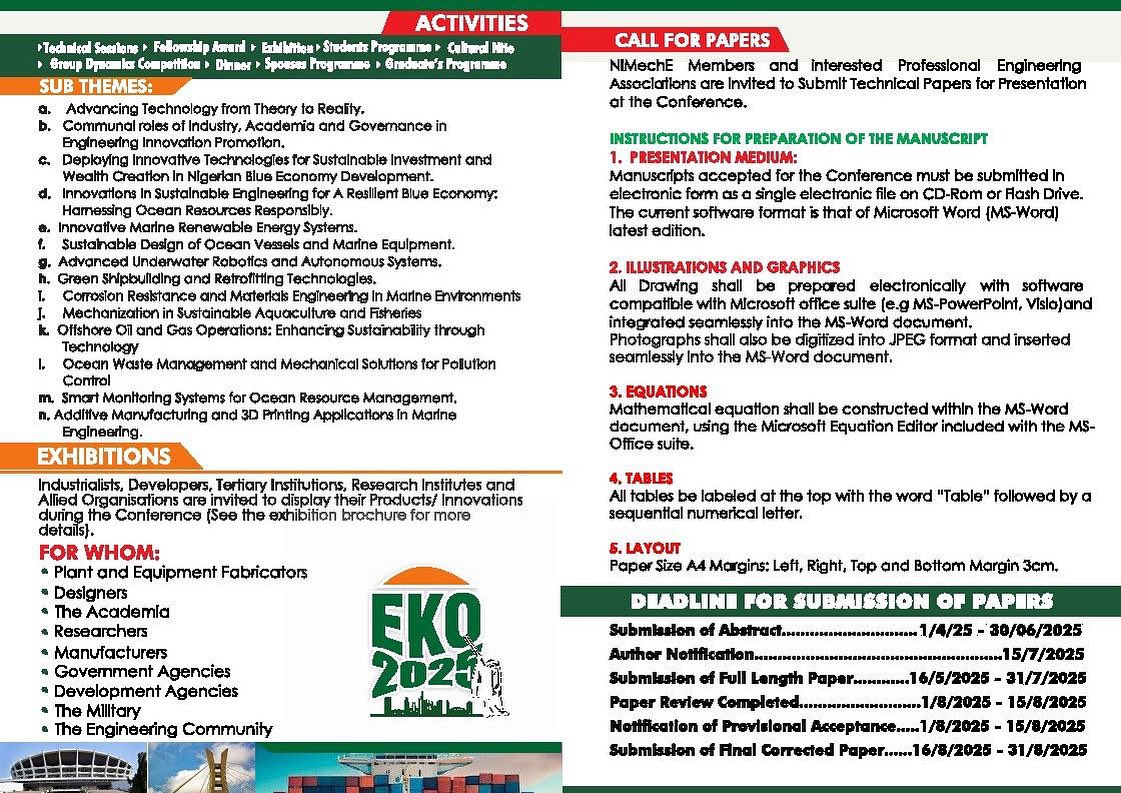 The Nigerian Institution of Mechanical Engineers tweet media