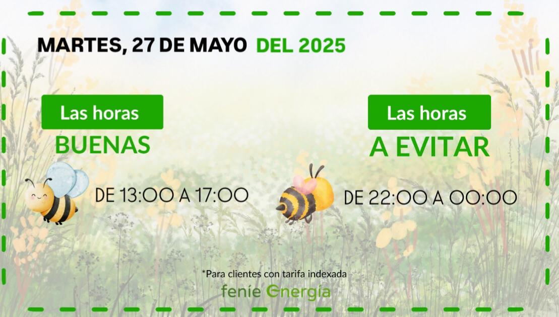 🟢 ¡Aquí las tienes! #LasBuenasHoras de hoy para ayudarte con tu factura. #FeníeEnergía