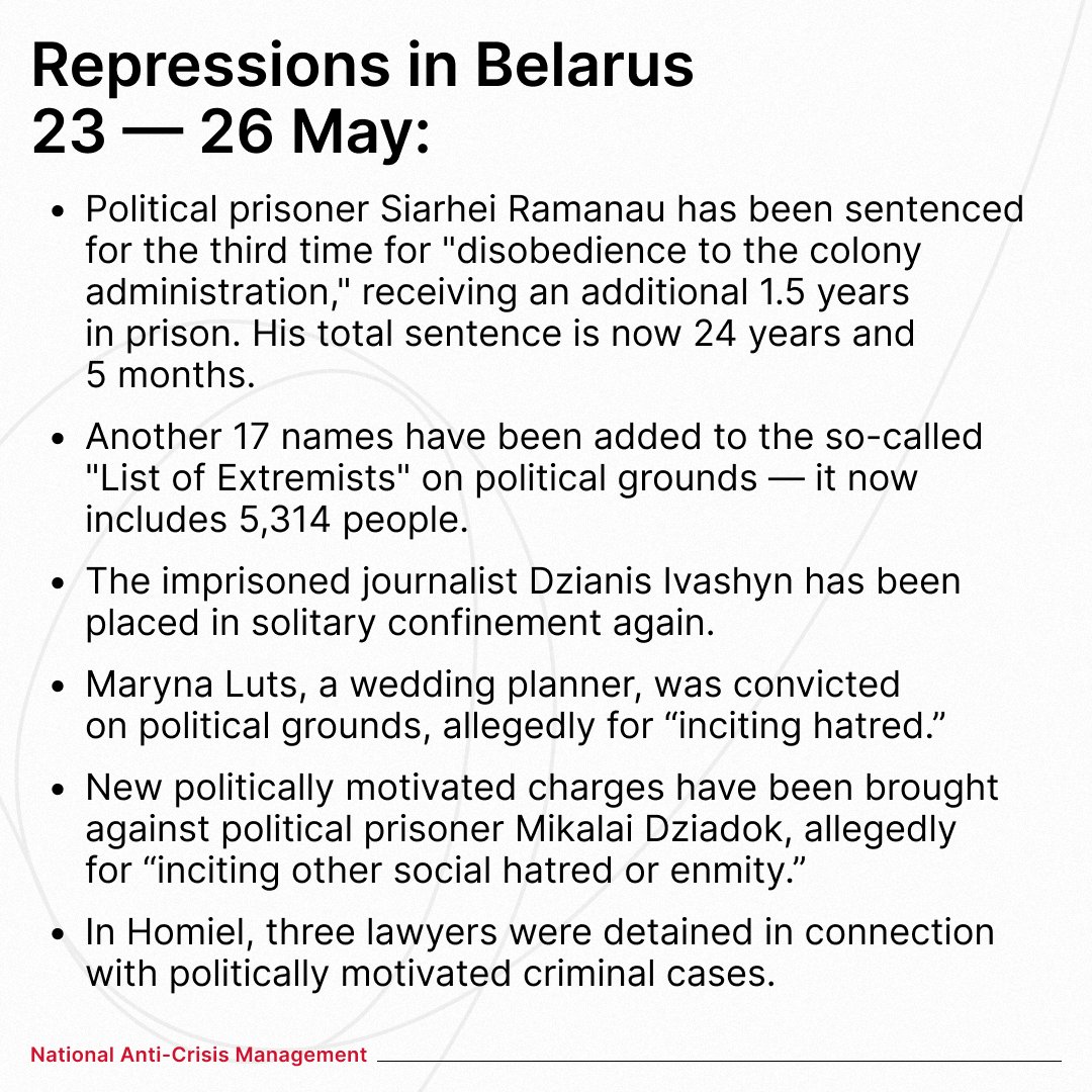 More than ❗️220 people in #Belarus have been convicted for showing solidarity with #Ukraine <a href="/viasna96/">Viasna</a>

The regime persecutes those who want peace, not war.