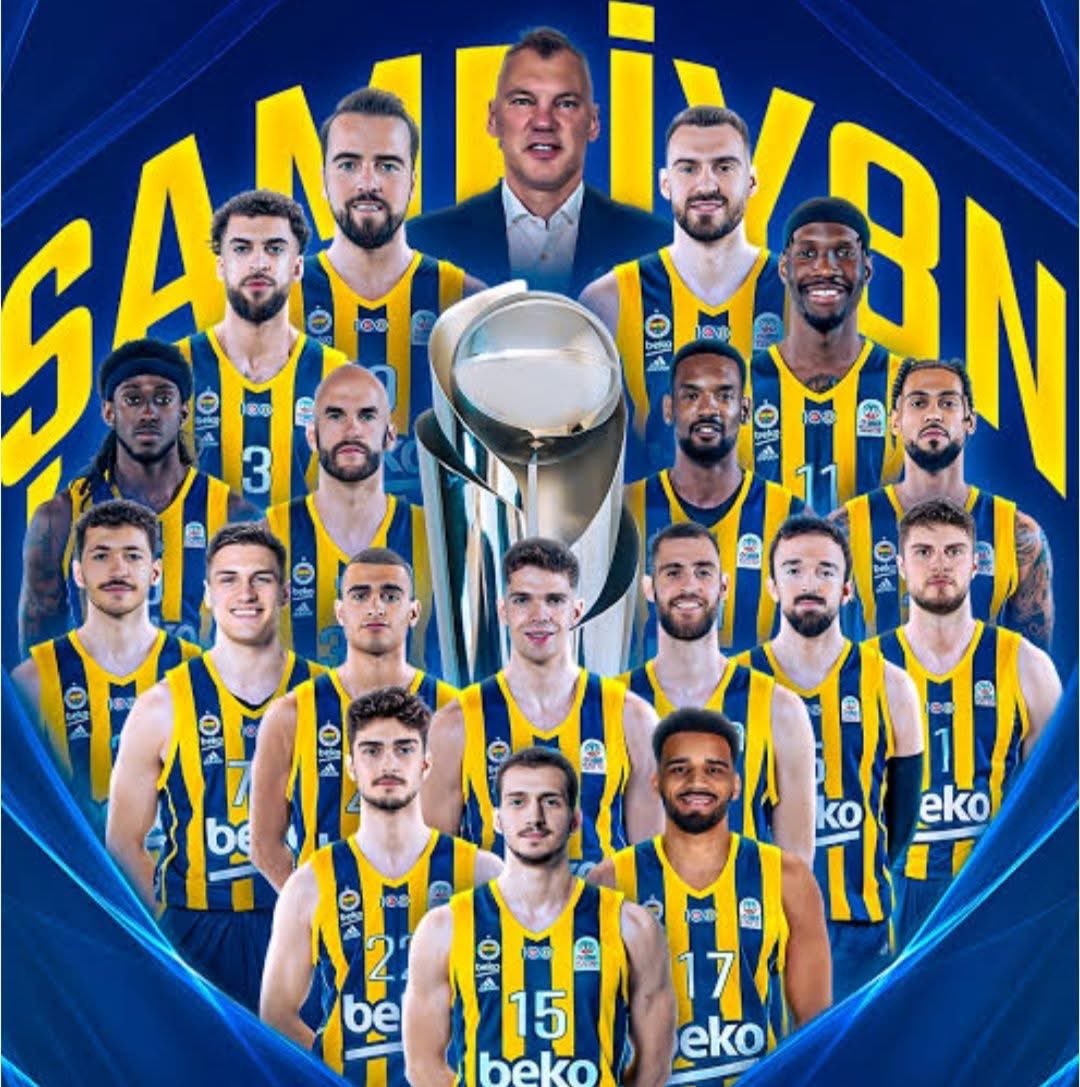 Baskette gerçekten büyük başarı ve Avrupa seviyesinde büyük başarı. Takımımı kutluyorum. Basket Şubemizin, diğer şubelerimizin başarısına Futbol Şubesi de eklenmedikçe içimdeki burukluk tam gitmiyor nedense.