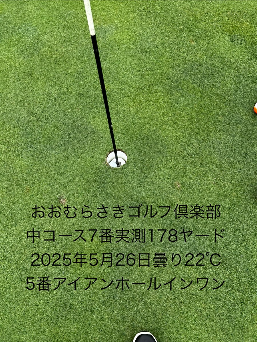 GOLF_802's tweet photo. 初ホールイ���ワン🎉おおむらさきゴルフ倶楽部の中コース7番谷越えの実測１７８Ｙ転がってスーといって入った😊
#おおむらさきゴルフ倶楽部 https://t.co/a33BsvmFCW