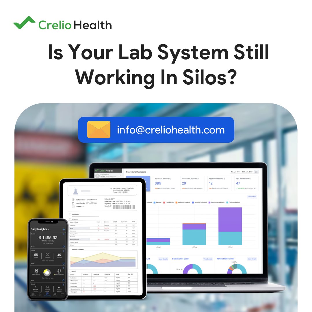 creliohealth's tweet image. ❌Break Free from Disconnected Systems
✔️Unleash the Power of a Connected Lab
A unified lab ecosystem boosts speed, accuracy, and collaboration across every process.
Let’s future-proof your lab together. bit.ly/3jP7hoP

#diagnostics #labtech #limssoftware #healthtech