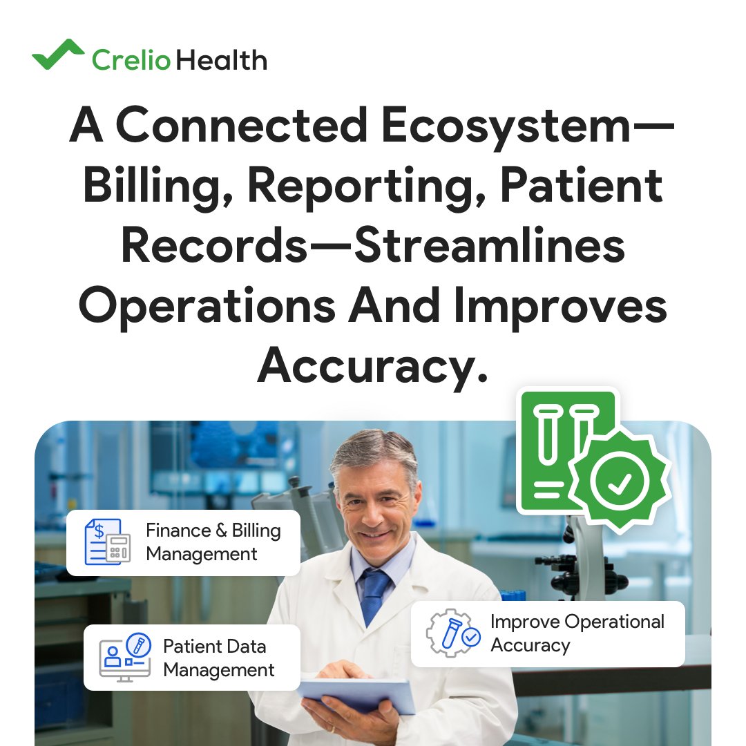 creliohealth's tweet image. ❌Break Free from Disconnected Systems
✔️Unleash the Power of a Connected Lab
A unified lab ecosystem boosts speed, accuracy, and collaboration across every process.
Let’s future-proof your lab together. bit.ly/3jP7hoP

#diagnostics #labtech #limssoftware #healthtech