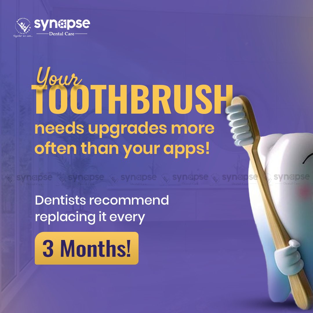 synapse_dental's tweet image. Your toothbrush needs an upgrade more often than your phone! 📱➡️🪥
Change it every 3 months. Your smile deserves it.
.
.
.
#ToothbrushTip #DentalHygiene #BrushSmart #ReplaceYourBrush #ToothbrushUpgrade #SynapseDentalCare