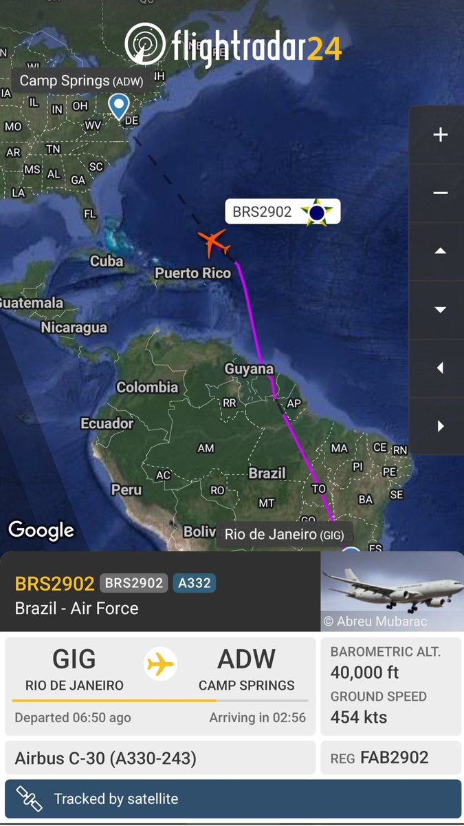 sipjack1776's tweet photo. Brazil 🇧🇷
C-30 (A330-243)
#E49181
FAB2902/BRS2902
Rio(GIG)>Andrews(ADW)
@Borrowed7Time @SA_Defensa https://t.co/trKPe7Trqx
