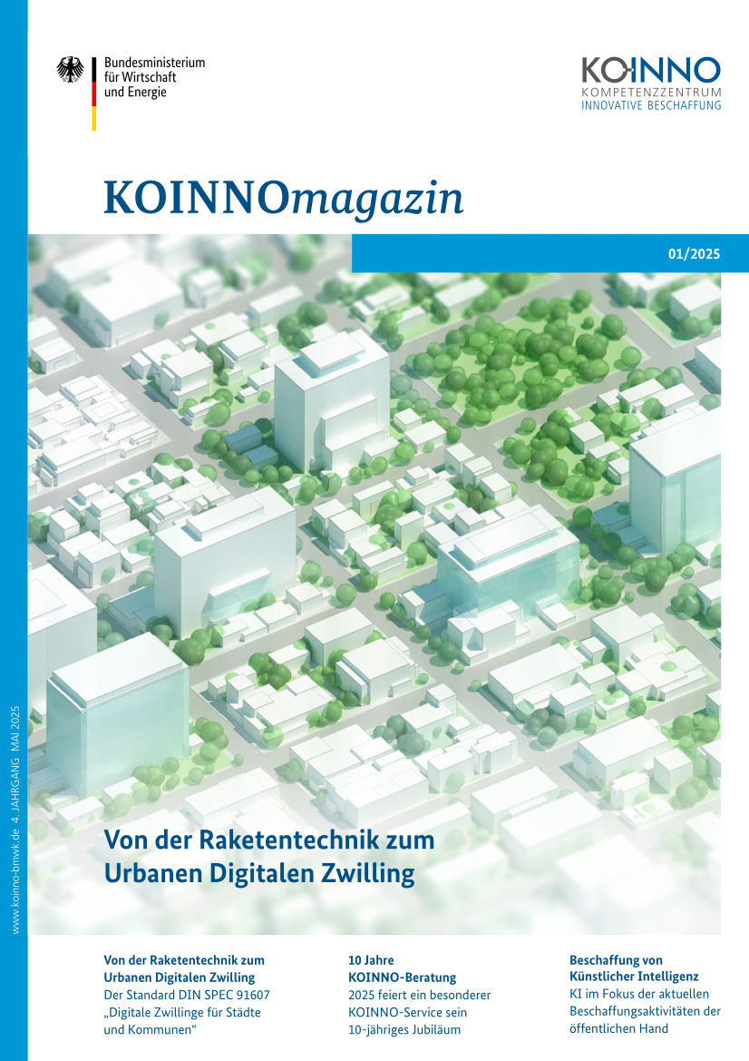 Neues KOINNOmagazin mit dem Themenschwerpunkt: Von der Raketentechnik 🚀 zum Urbanen Digitalen Zwilling 👥

Laden Sie sich das neue Magazin direkt kostenfrei herunter ➡️ koinno-bmwk.de/koinno/koinnom…

#innovation #procurement #einkauf #vergabe #startups #kmu #beschaffung #vergaberecht
