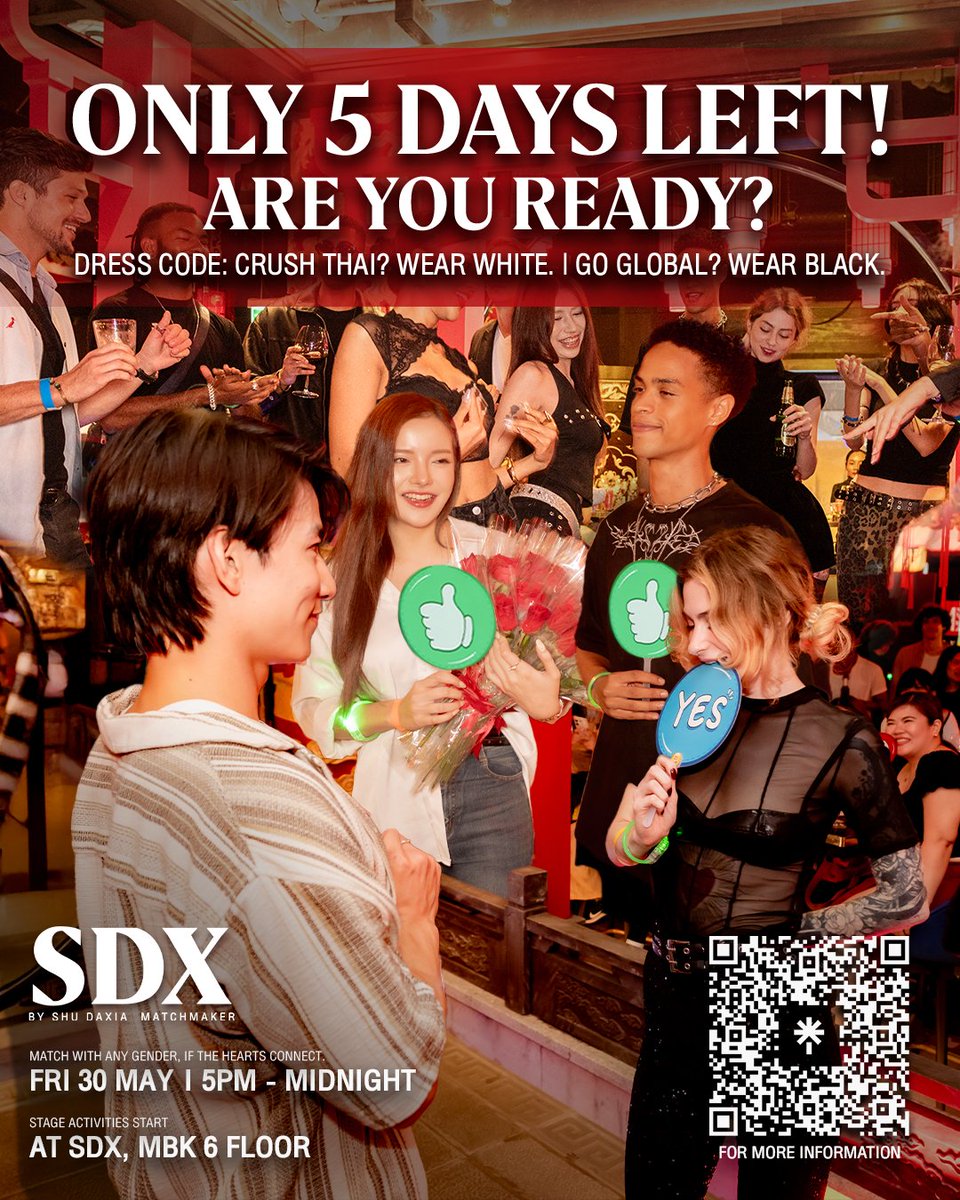 ShudaxiaTH's tweet image. Almost sold out! 💘 Tickets start at just 588 THB – don’t miss your match!
#malaclub #sdx #bangkokdating