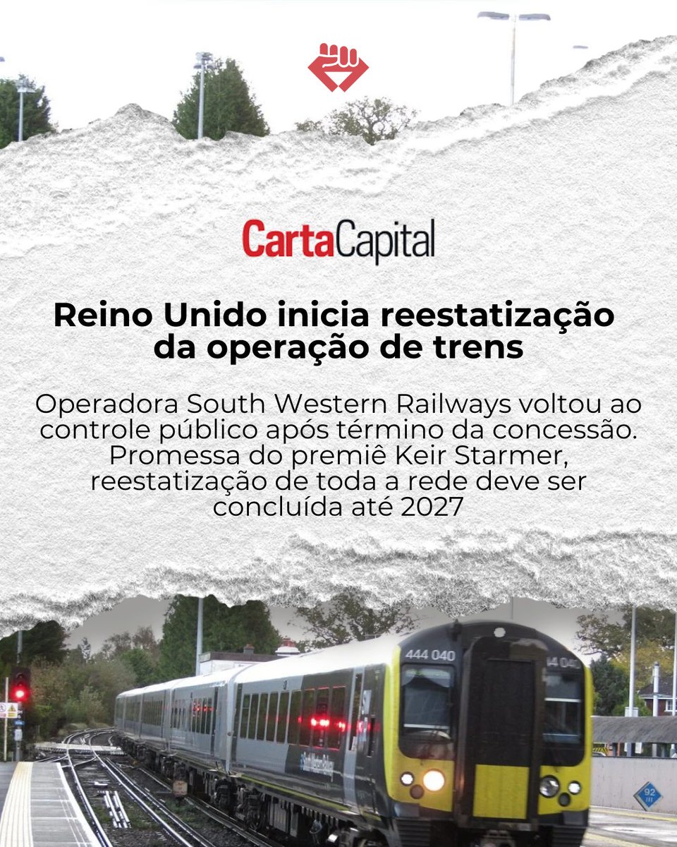 Desafiamos o Governador <a href="/tarcisiogdf/">Tarcísio Gomes de Freitas</a> a explicar para a população por que ele está fazendo o contrário do mundo e privatizando serviços públicos de qualidade.

cartacapital.com.br/mundo/reino-un…