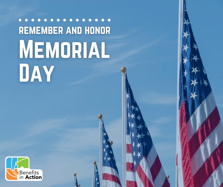 This Memorial Day, we honor &amp; remember those who gave their lives in service to our country. Thank you to the brave men and women who made the ultimate sacrifice. Your courage will never be forgotten. #MemorialDay #HonorAndRemember #ThankYouForYourService
benefitsinaction.org