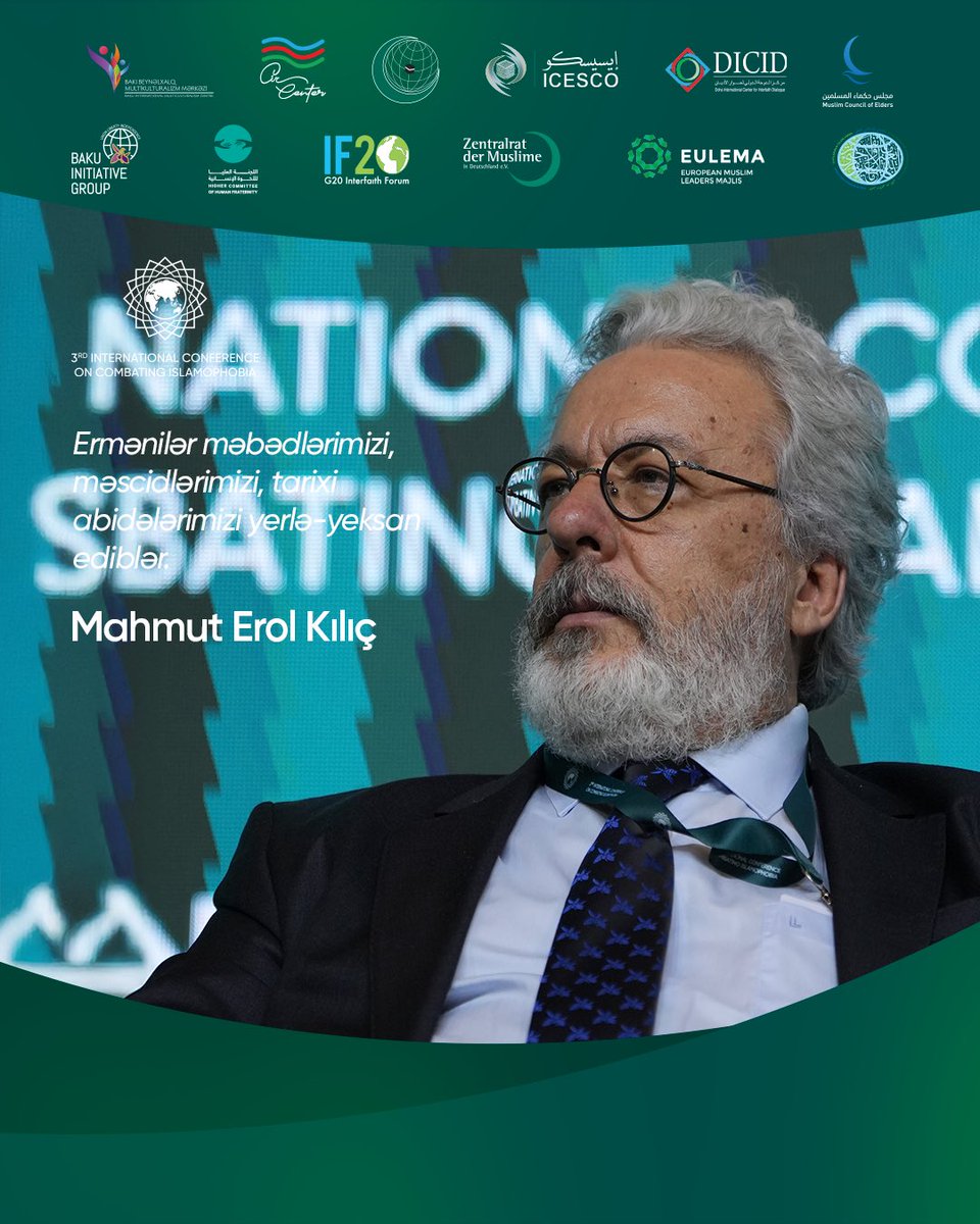 iicbaku2025's tweet photo. Mahmut Erol Kılıç, Director General of IRCICA, discussed the roots of intolerance behind Islamophobia and examined its philosophical and societal dimensions in the context of growing global polarization.
#iicBaku2025 #GlobalSolidarity #PartnersForPeace #Islamophobia https://t.co/b45btlKsEp