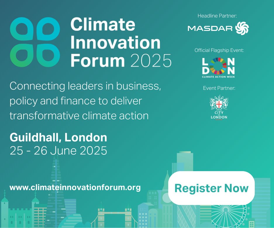 CDP (@cdp) on Twitter photo We are pleased to partner with <a href="/Climate_Action_/">Climate Action</a> for the Climate Innovation Forum, taking place on 25th June. Message us to apply for one of our limited complimentary passes or receive our 25% Institutional Partner discount.
Register here: ow.ly/LM3450VWx0S
#CIF25 #LCAW We are pleased to partner with <a href="/Climate_Action_/">Climate Action</a> for the Climate Innovation Forum, taking place on 25th June. Message us to apply for one of our limited complimentary passes or receive our 25% Institutional Partner discount.
Register here: ow.ly/LM3450VWx0S
#CIF25 #LCAW