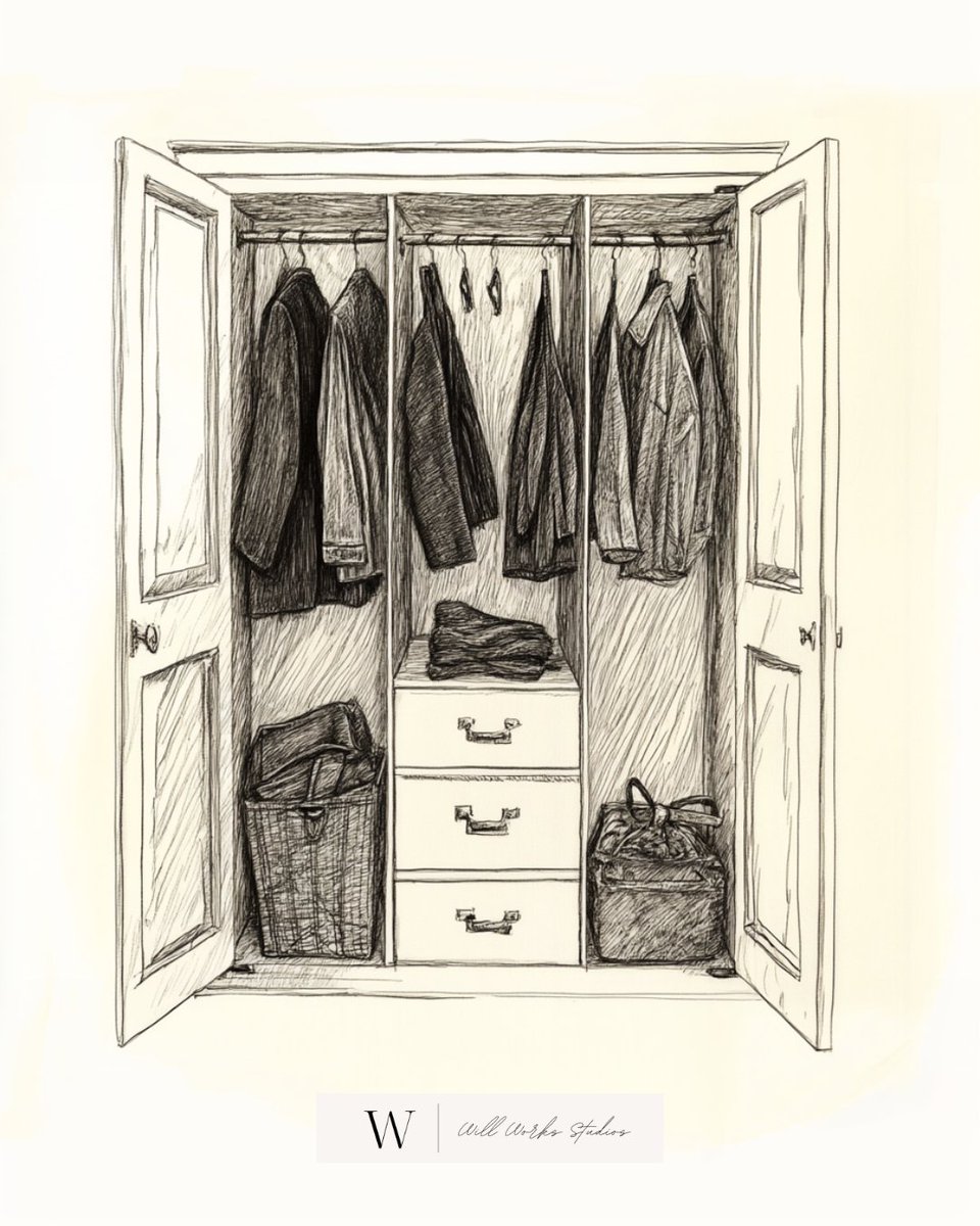Wmthefourth's tweet photo. A wardrobe you can breathe in.'
Reality check: Mine's in storage! 😅
But Patrick Grant's 'LESS' reminds us that fewer, better pieces = more satisfaction.
It's quality over quantity in all aspects of life.
More thoughts in my newsletter: https://t.co/1XRPeDde5V https://t.co/ZPmjkdmIVq