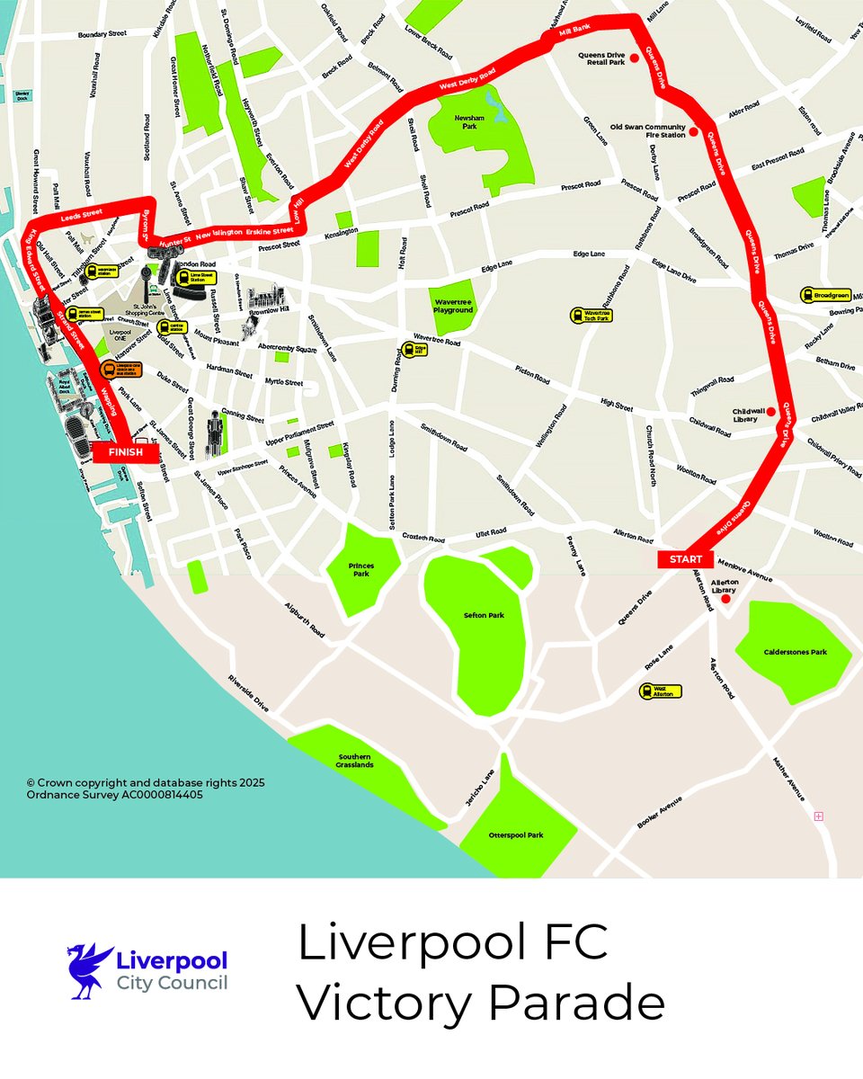 Liverpool City Council (@lpoolcouncil) on Twitter photo ⚠️ If you're heading out for the <a href="/LFC/">Liverpool FC</a> parade:
📍 Choose a spot along the 15km route that’s easy to reach
📸 Photograph your children before attending. If separated, alert a steward/police
⏰ Arrive early
🧨 No flares or drones
More info: liverpoolexpress.co.uk/lfc-premier-le…
<a href="/CultureLPool/">Culture Liverpool</a> ⚠️ If you're heading out for the <a href="/LFC/">Liverpool FC</a> parade:
📍 Choose a spot along the 15km route that’s easy to reach
📸 Photograph your children before attending. If separated, alert a steward/police
⏰ Arrive early
🧨 No flares or drones
More info: liverpoolexpress.co.uk/lfc-premier-le…
<a href="/CultureLPool/">Culture Liverpool</a>