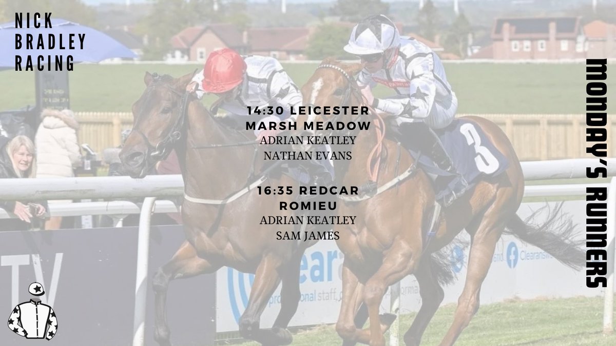 Nick Bradley Racing (@nbradleyracing) on Twitter photo We have two runners today both trained by <a href="/adrian_keatley/">Keatley Racing</a>
Marsh Meadow will look to bounce back from a slightly disappointing effort in a hot contest at York the last day as she drops back to six furlongs at <a href="/LeicesterRaces/">Leicester Racecourse</a>
Romieu runs in the Zetland Gold Cup at <a href="/Redcarracing/">Redcar Racecourse</a> We have two runners today both trained by <a href="/adrian_keatley/">Keatley Racing</a>
Marsh Meadow will look to bounce back from a slightly disappointing effort in a hot contest at York the last day as she drops back to six furlongs at <a href="/LeicesterRaces/">Leicester Racecourse</a>
Romieu runs in the Zetland Gold Cup at <a href="/Redcarracing/">Redcar Racecourse</a>