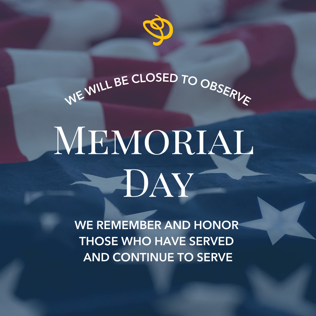 Our studios are closed for Memorial Day.