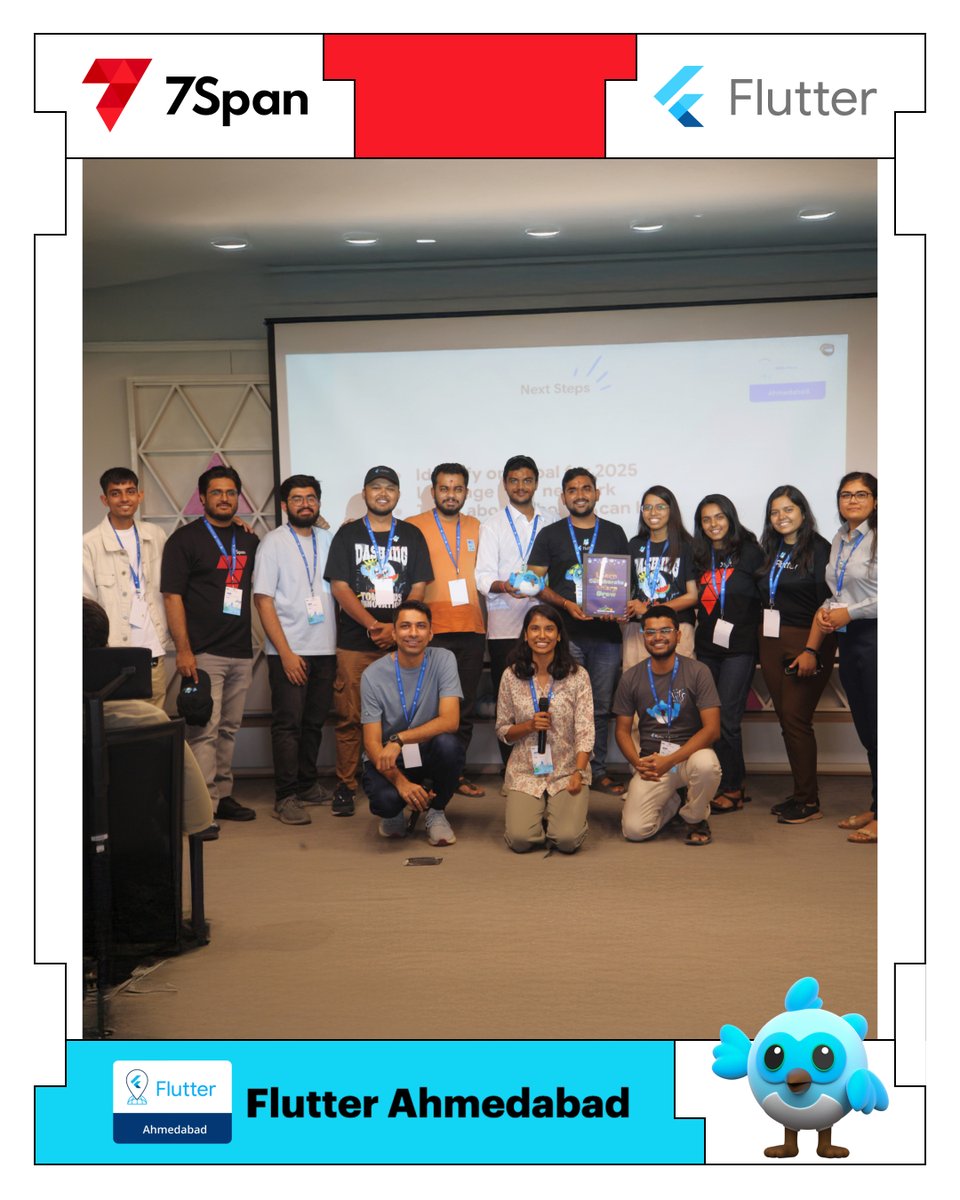 7SpanHQ's tweet image. Milestones feel better on weekends 💯 
Flutter flew in, vibes kicked in- what a code-loaded day it was with @FlutterAHM  

A big thanks to organisers Poonam Jha and Sanni P. for a great 50th Flutter event.