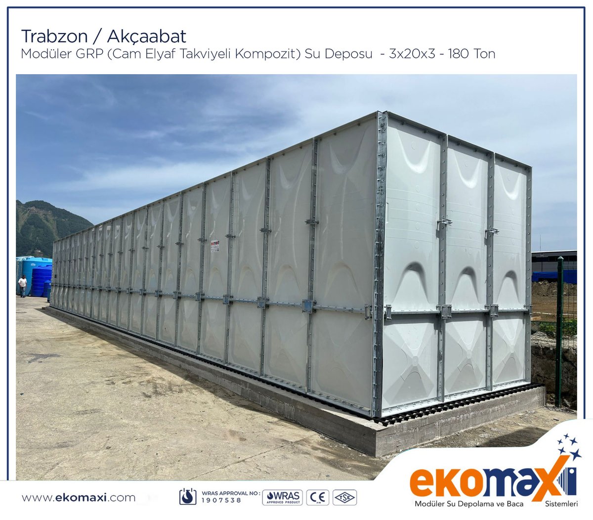 Ekomaxi1's tweet photo. Trabzon / Akçaabat
3x20x3 - 180 Ton GRP Su Deposu. Güvenle depolayıp yarınlara taşıyoruz!
#sudeposu #sutankı #modülersudeposu #grpsudeposu #sudepolama #yerliüretim #millisanayi #grpwatertank #paneltank #sectionaltank #waterstoragetanks #boltedtank #temizsu #watertank #Savewater https://t.co/cyjwXBrgQj