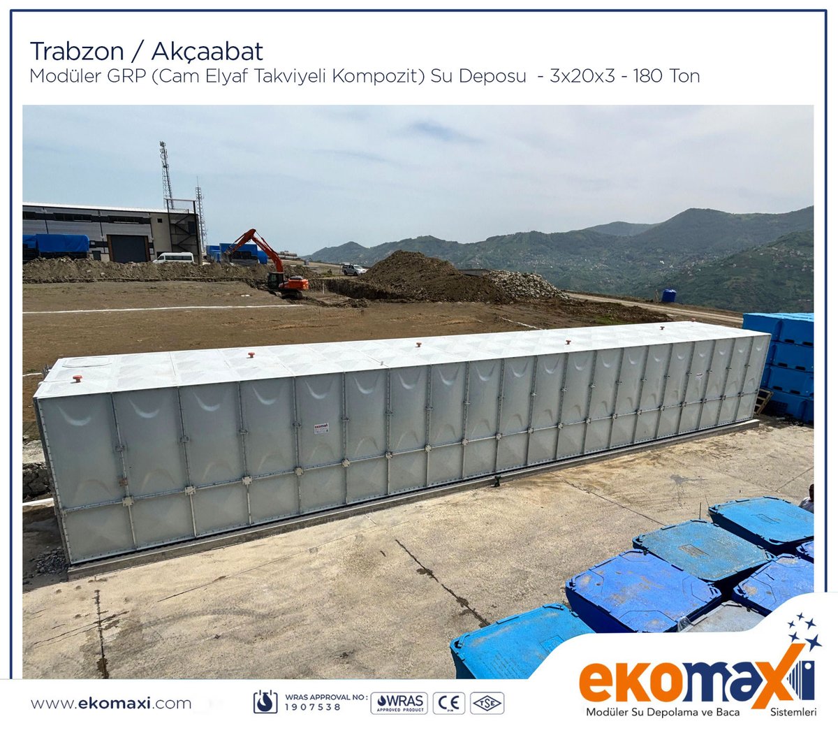 Ekomaxi1's tweet photo. Trabzon / Akçaabat
3x20x3 - 180 Ton GRP Su Deposu. Güvenle depolayıp yarınlara taşıyoruz!
#sudeposu #sutankı #modülersudeposu #grpsudeposu #sudepolama #yerliüretim #millisanayi #grpwatertank #paneltank #sectionaltank #waterstoragetanks #boltedtank #temizsu #watertank #Savewater https://t.co/cyjwXBrgQj
