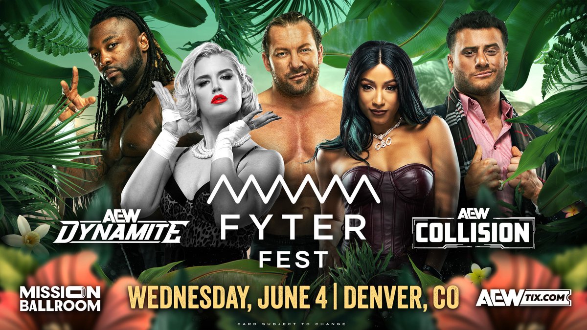 AEW LIVE EVENTS (@aewlive) on Twitter photo #AEWFyterFest is heading to the Mile High City with a huge night of action as #AEWDynamite & #AEWCollision: Fyter Fest take over the <a href="/missionballroom/">mission ballroom</a> in Denver, CO on Wednesday, June 4!
Tickets are ON SALE NOW!
🎟️ axs.com/events/925197/… #AEWFyterFest is heading to the Mile High City with a huge night of action as #AEWDynamite & #AEWCollision: Fyter Fest take over the <a href="/missionballroom/">mission ballroom</a> in Denver, CO on Wednesday, June 4!
Tickets are ON SALE NOW!
🎟️ axs.com/events/925197/…