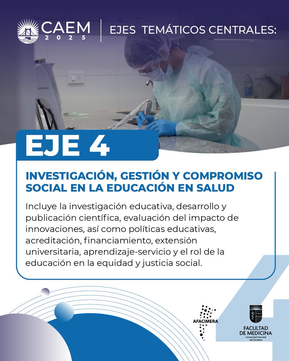 Facultad de Medicina (@fdmunne) on Twitter photo 📢El XXV Congreso Argentino de Educación Médica (CAEM)
➡El eje 4: Investigación, gestión y compromiso social en la educación en salud
👉Te esperamos el 10, 11 y 12 de septiembre en <a href="/fdmunne/">Facultad de Medicina</a>
📲Para conocer más, ingresá a: caem.med.unne.edu.ar 📢El XXV Congreso Argentino de Educación Médica (CAEM)
➡El eje 4: Investigación, gestión y compromiso social en la educación en salud
👉Te esperamos el 10, 11 y 12 de septiembre en <a href="/fdmunne/">Facultad de Medicina</a>
📲Para conocer más, ingresá a: caem.med.unne.edu.ar