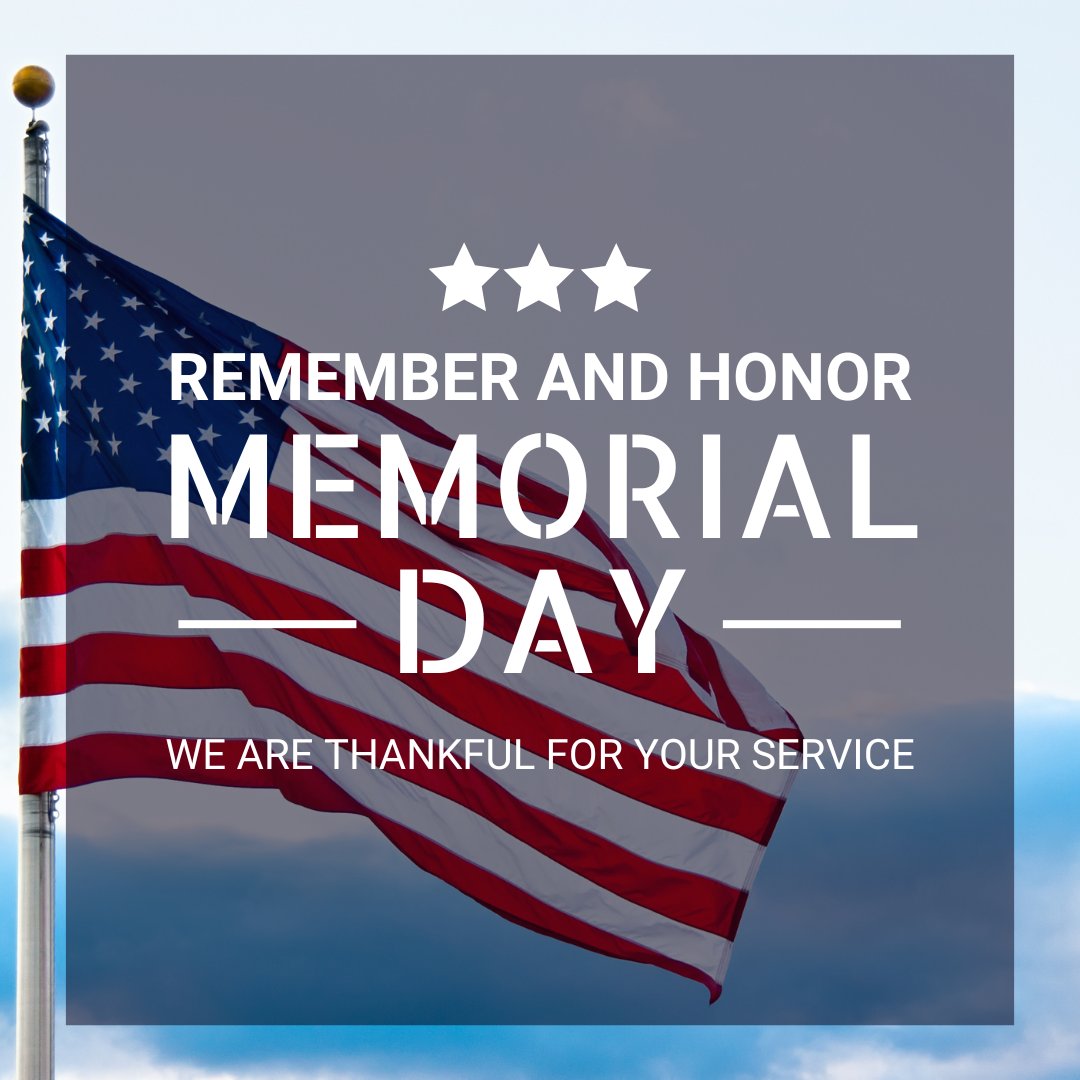 Honoring the brave souls who made the ultimate sacrifice for our freedom. Today, we remember and celebrate their courage and dedication. ❤️  

Our office will be closed in observance of Memorial Day, but we’ll be back, ready to serve you on Tuesday.

#MemorialDay #NeverForget