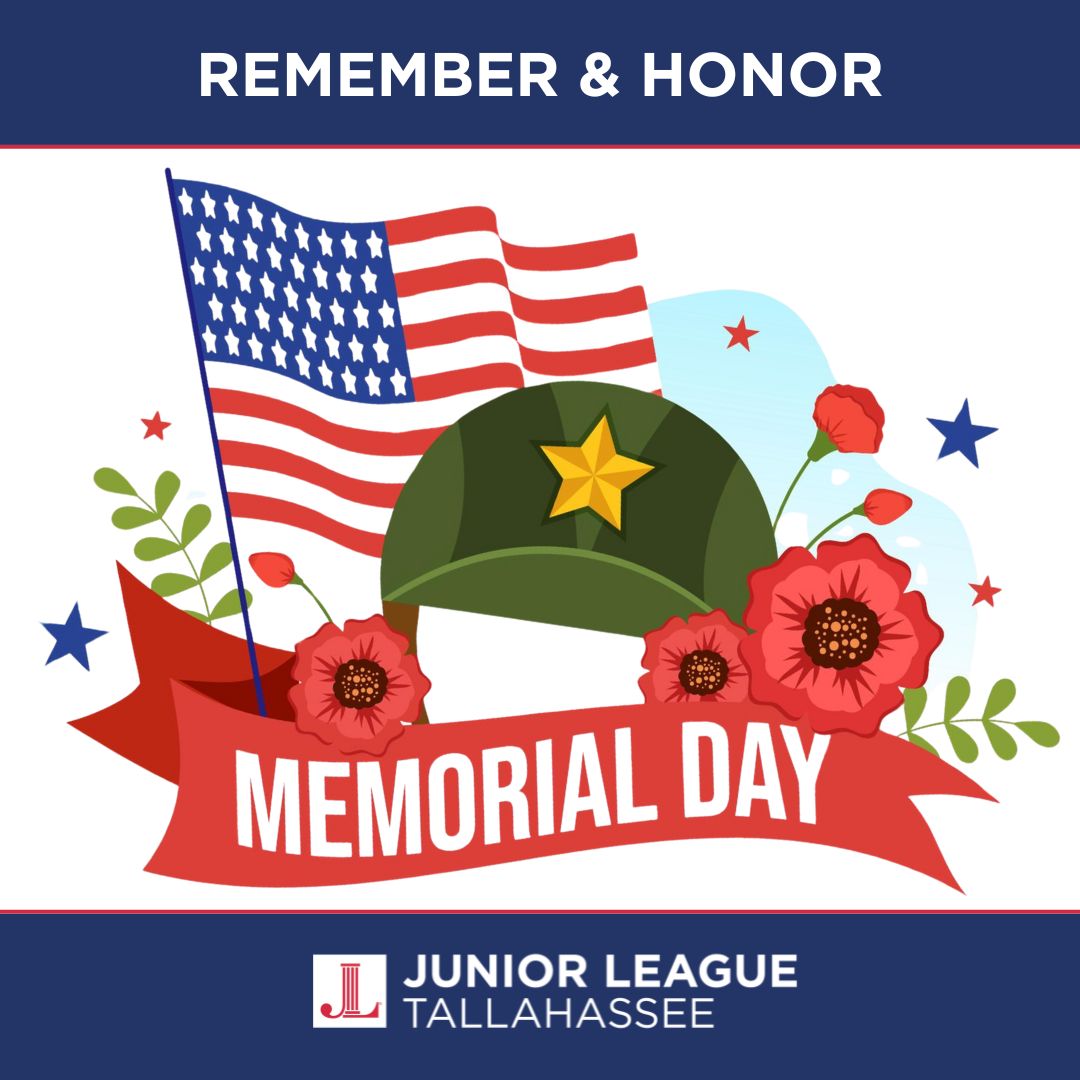 🕊️ On Memorial Day, the Junior League of Tallahassee pauses to remember and honor the heroes who gave their lives in service to our country. Their sacrifice reminds us of the importance of giving back and building stronger communities.
 
#JLT #MemorialDay #HonorAndRemember