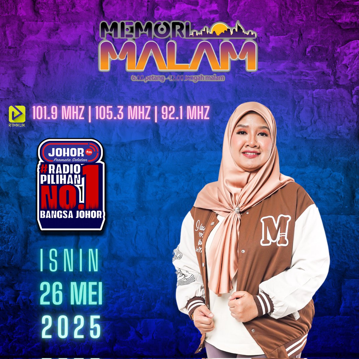 johorfm's tweet image. Assalamualaikum dan selamat malam...buat apa tu...lama tak bersua di ruang udara JOHORfm

Jom layan JOHORfm, Memori Malam bersama DJ M

#djm #johorfm #memorimalam #rtm #rtmklik